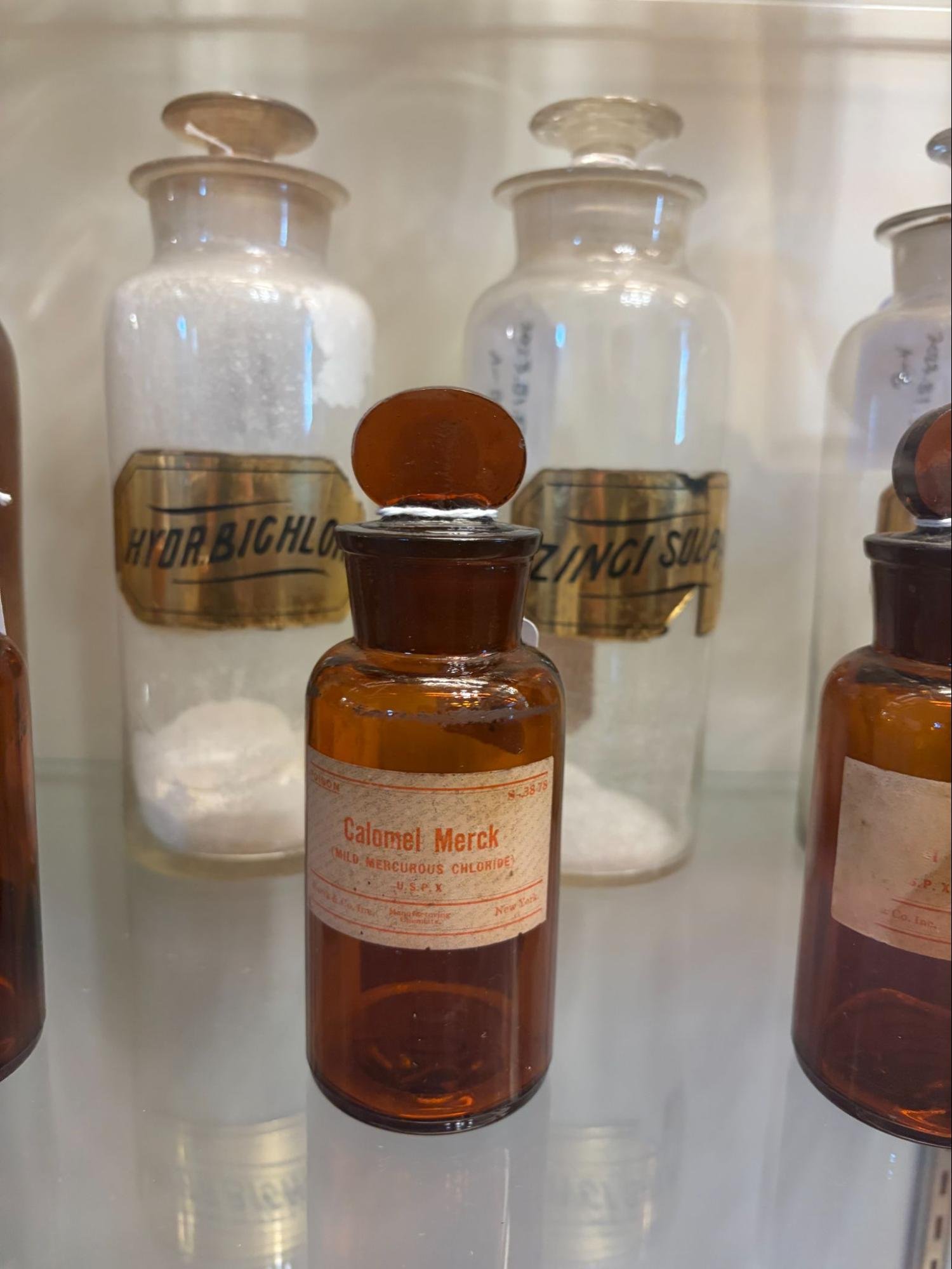 The bottle of calomel from the Suffield Pharmacy collection