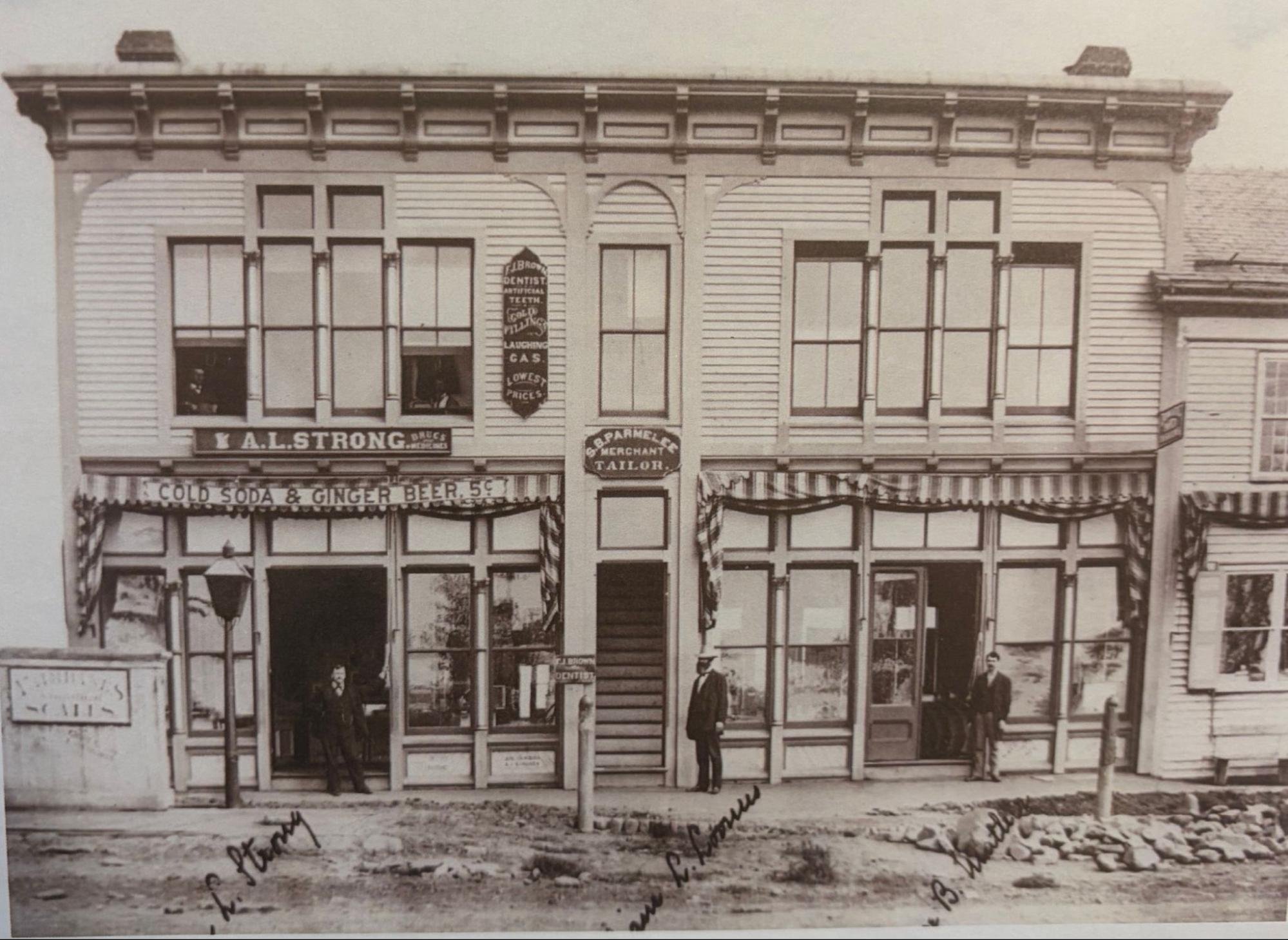 An 1876 photo of the Suffield Pharmacy