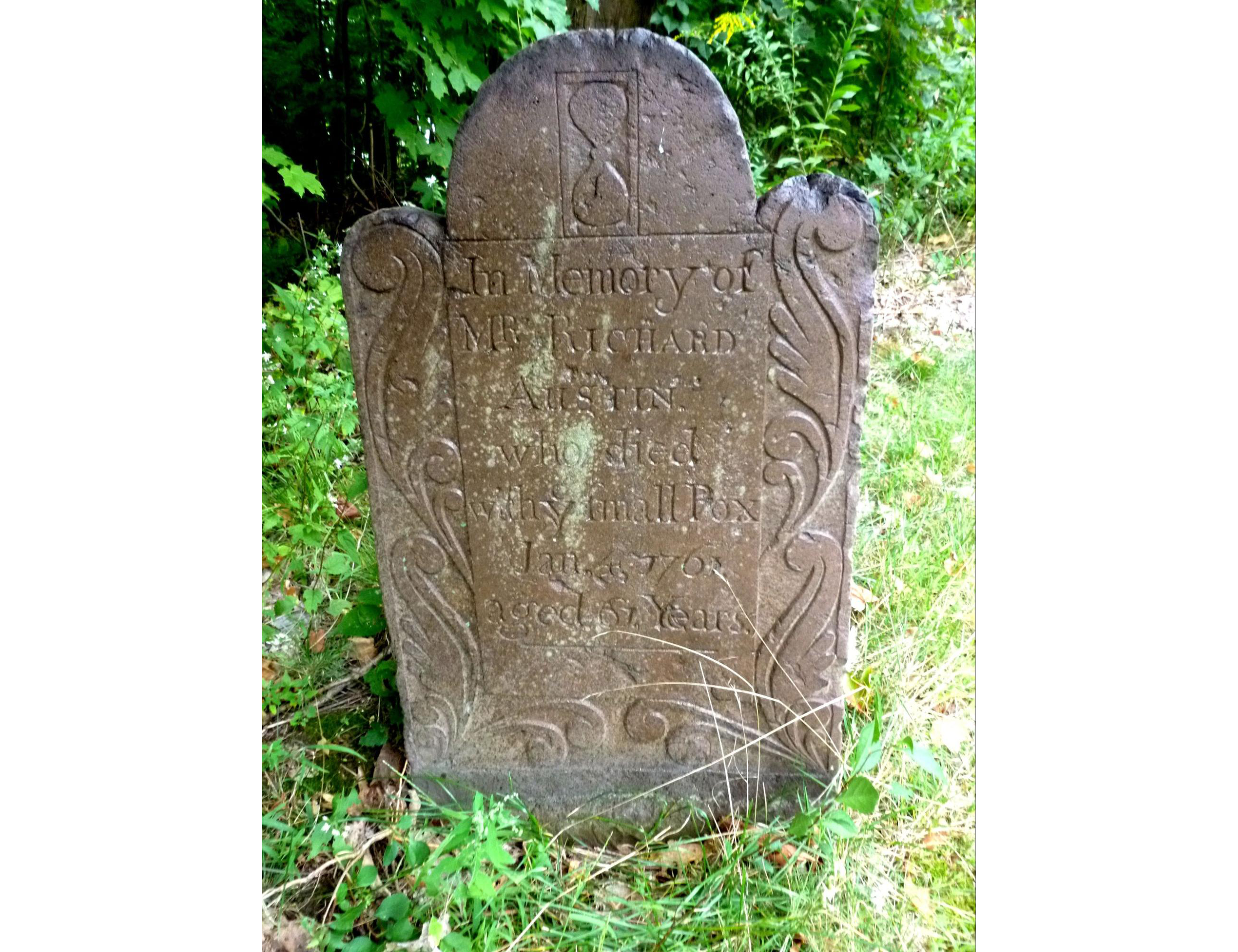 The gravestone of Richard Austin