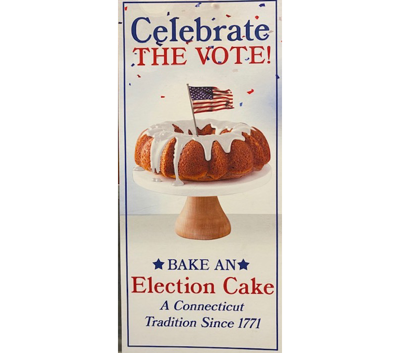 A graphic showing a Connecticut Election Cake