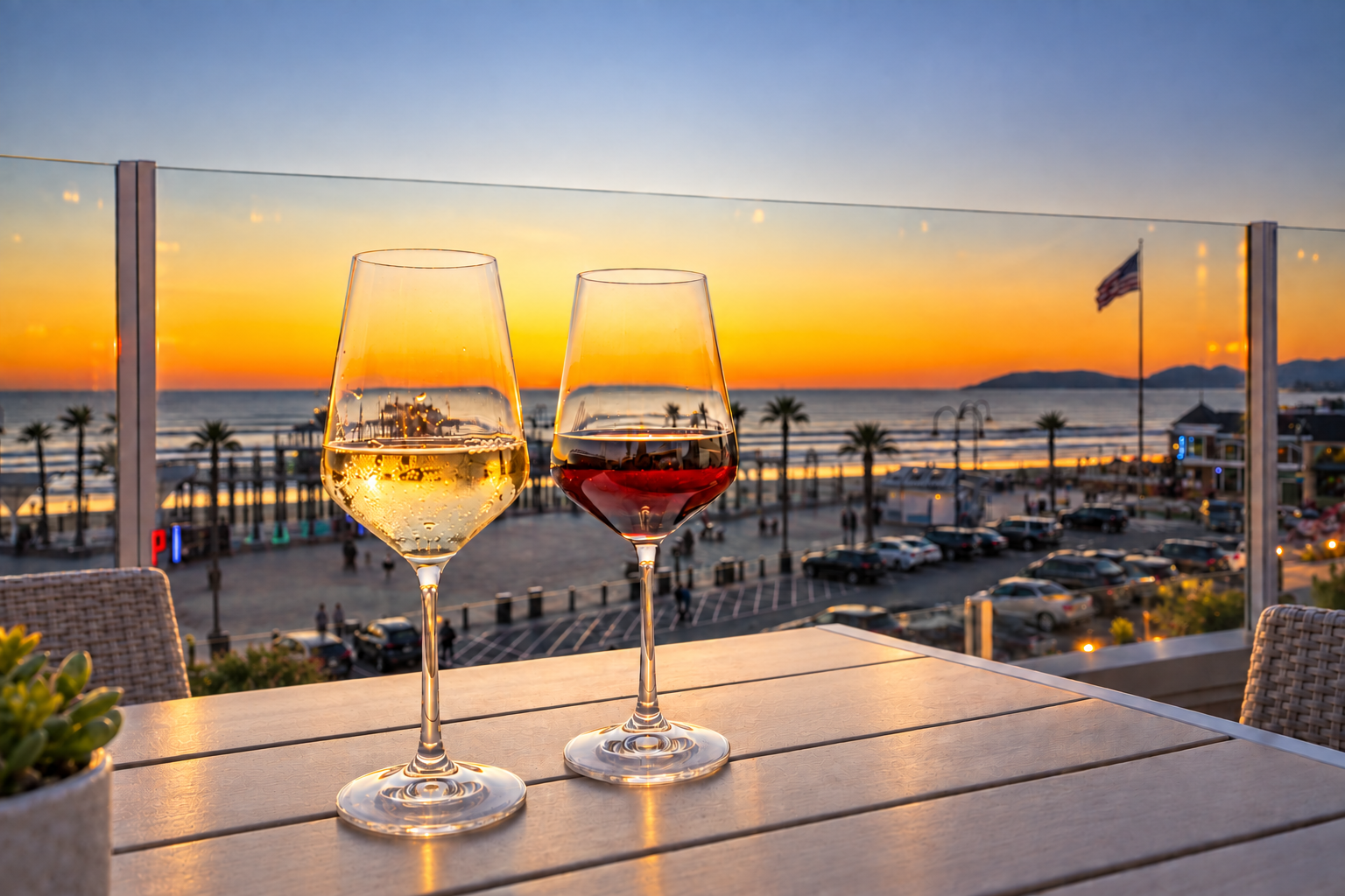 WHITE AND RED WINE ON THE ROOFTOP
