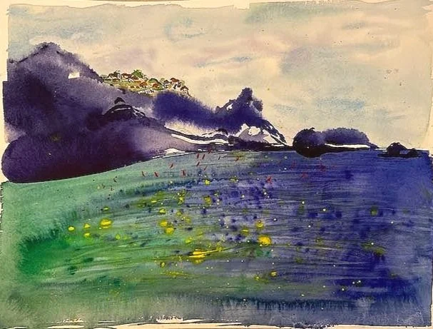 La Mer Méditerranée à Marseille - Marseille, France
October 2021
12"H x 16"W
Original Watercolor on paper
$250 unframed (framing available on request)
