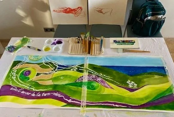 Avec l'amour de la terre-mère, November 2022 (diptych in progress)