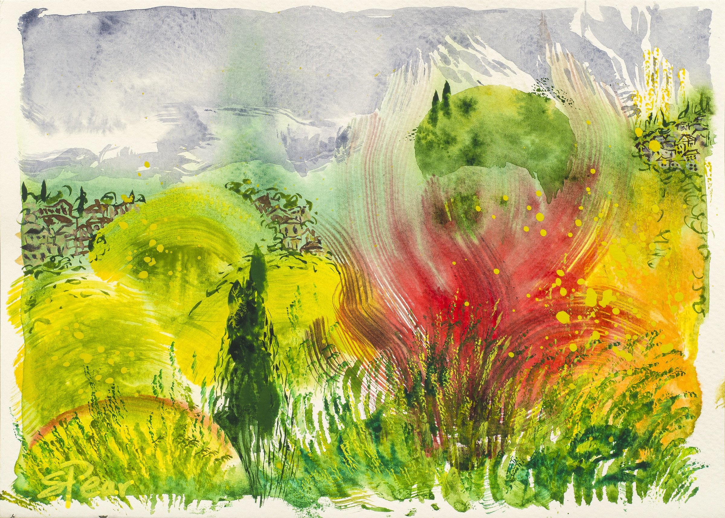 Automne à Provence - Côtes d'Azur, France
November 2021
9"H x 12"W
Original Watercolor on paper
$150 unframed (framing available on request)
