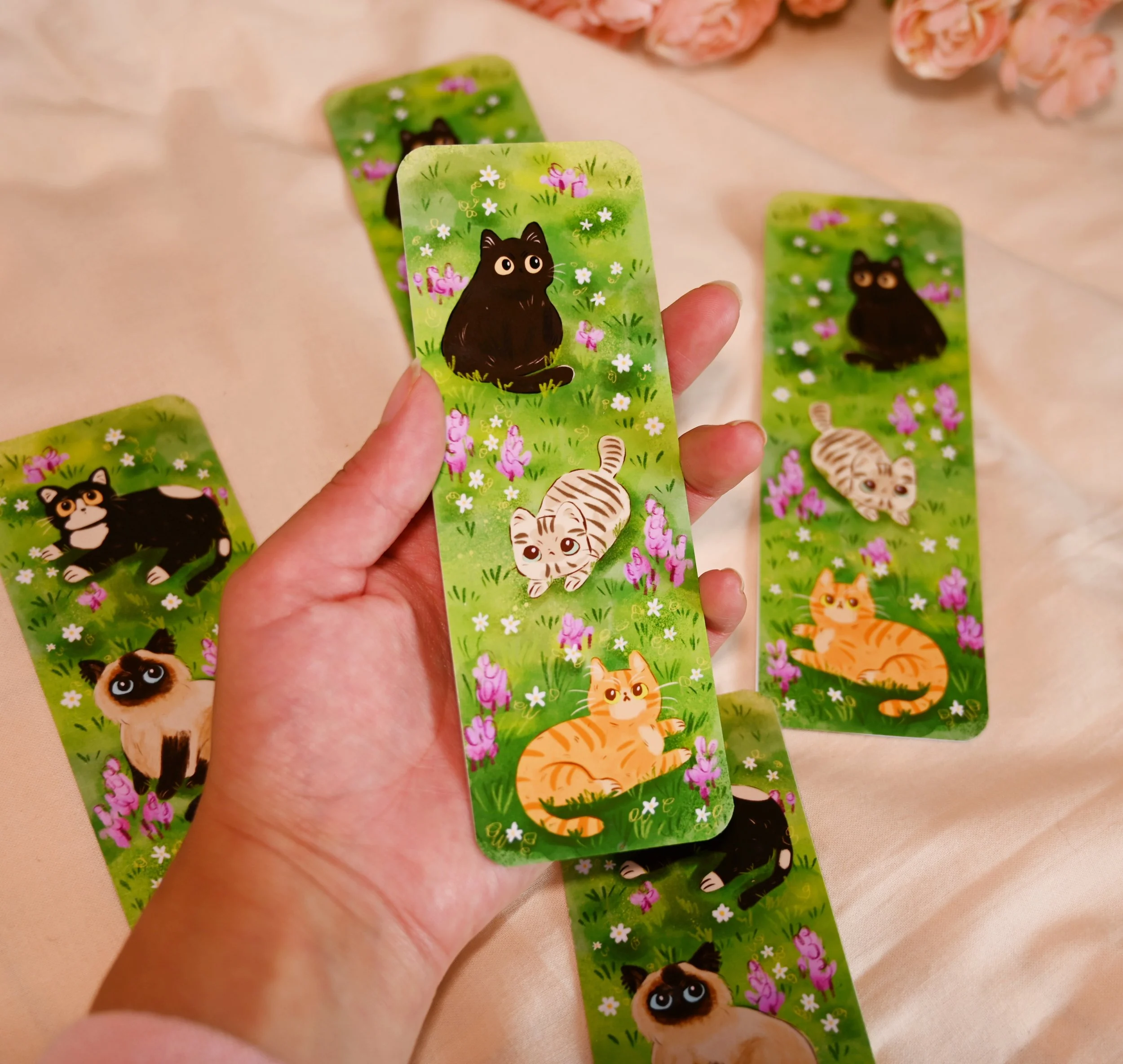 Cats on Grass Bookmark