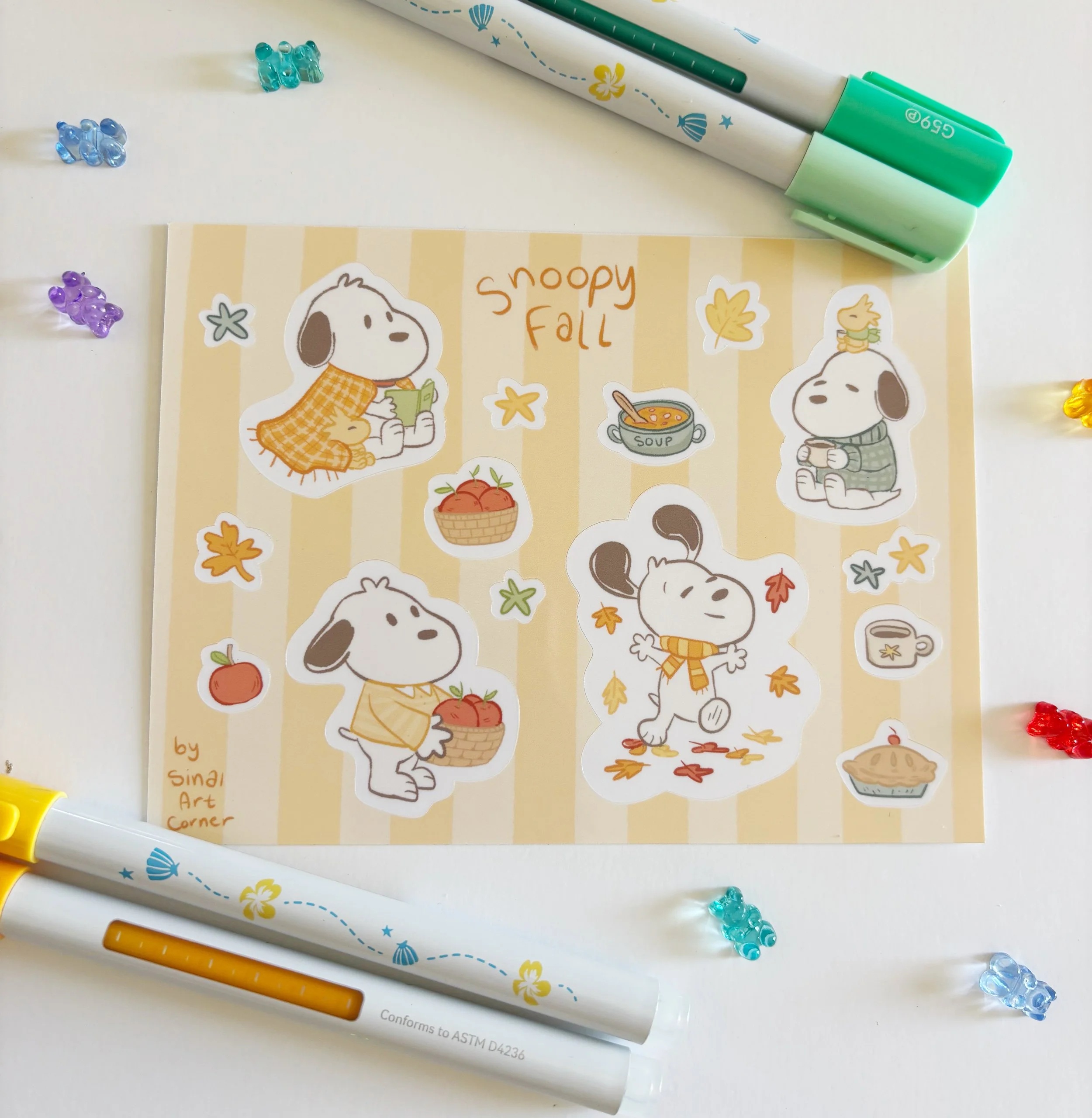 Fall Snoopy Sticker Sheet