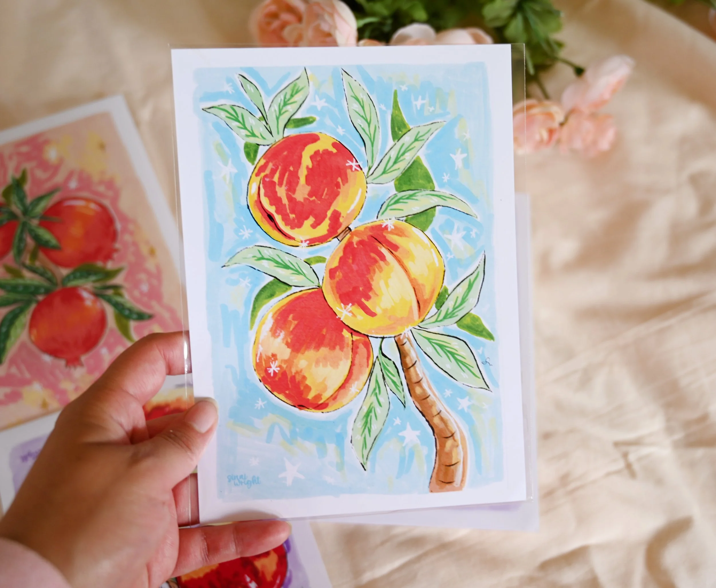 Whimsical Peaches Print