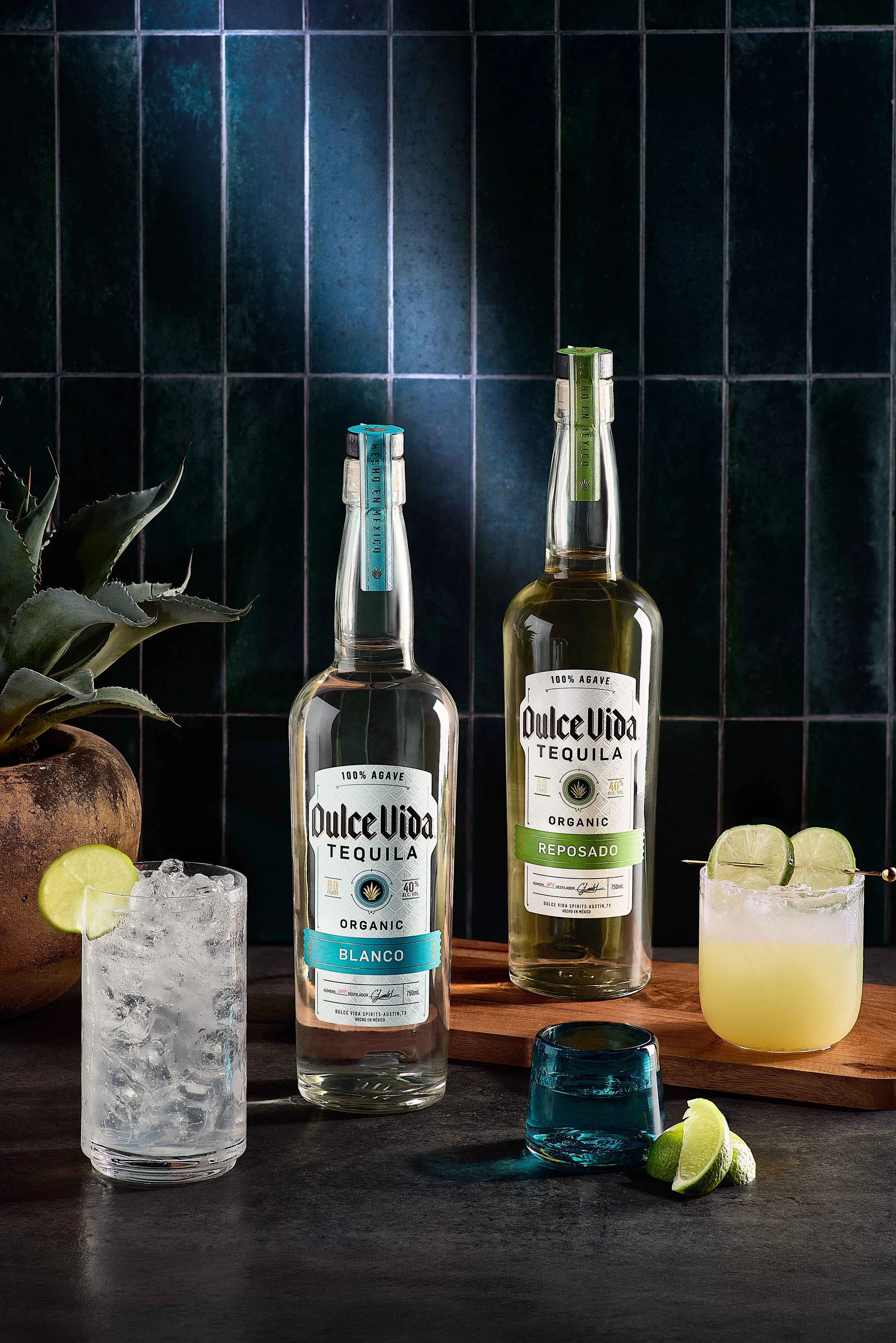 A commercial lifestyle and product photoshoot in Austin, TX for a new label and packaging design launch for the tequila alcohol brand Dulce Vida.