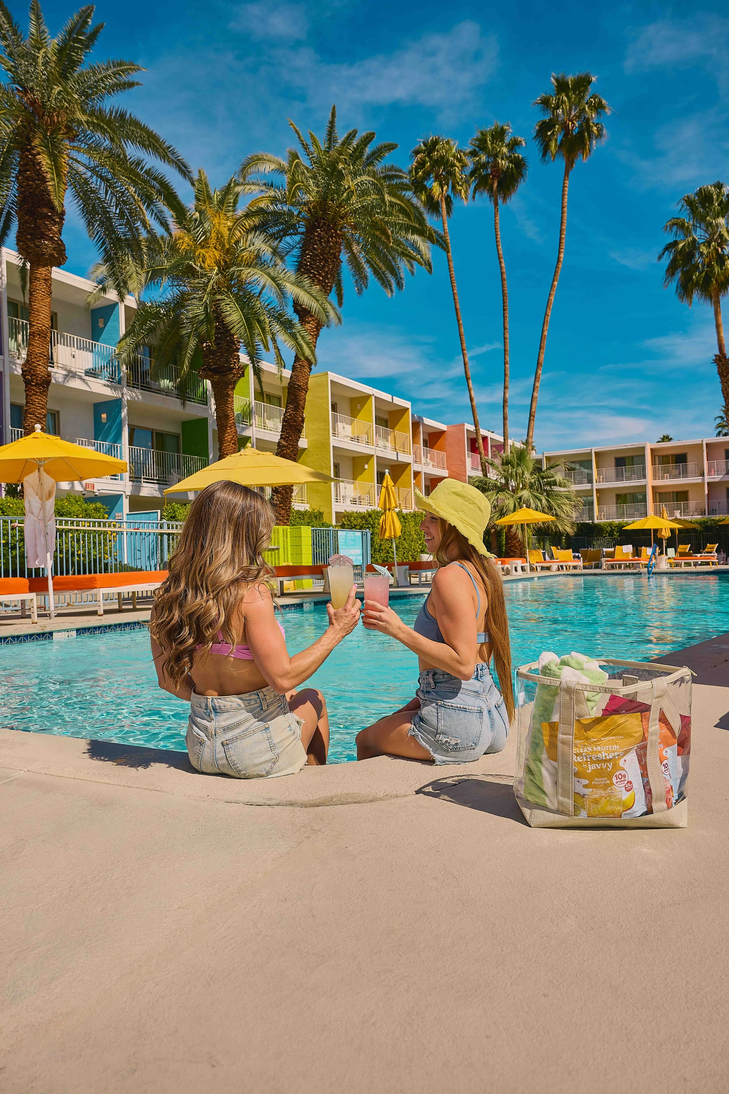 Commercial product lifestyle photography in Palm Springs for CPG Coffee Javvy Coffee. Photographed on site in Palm Springs for a travel shoot.