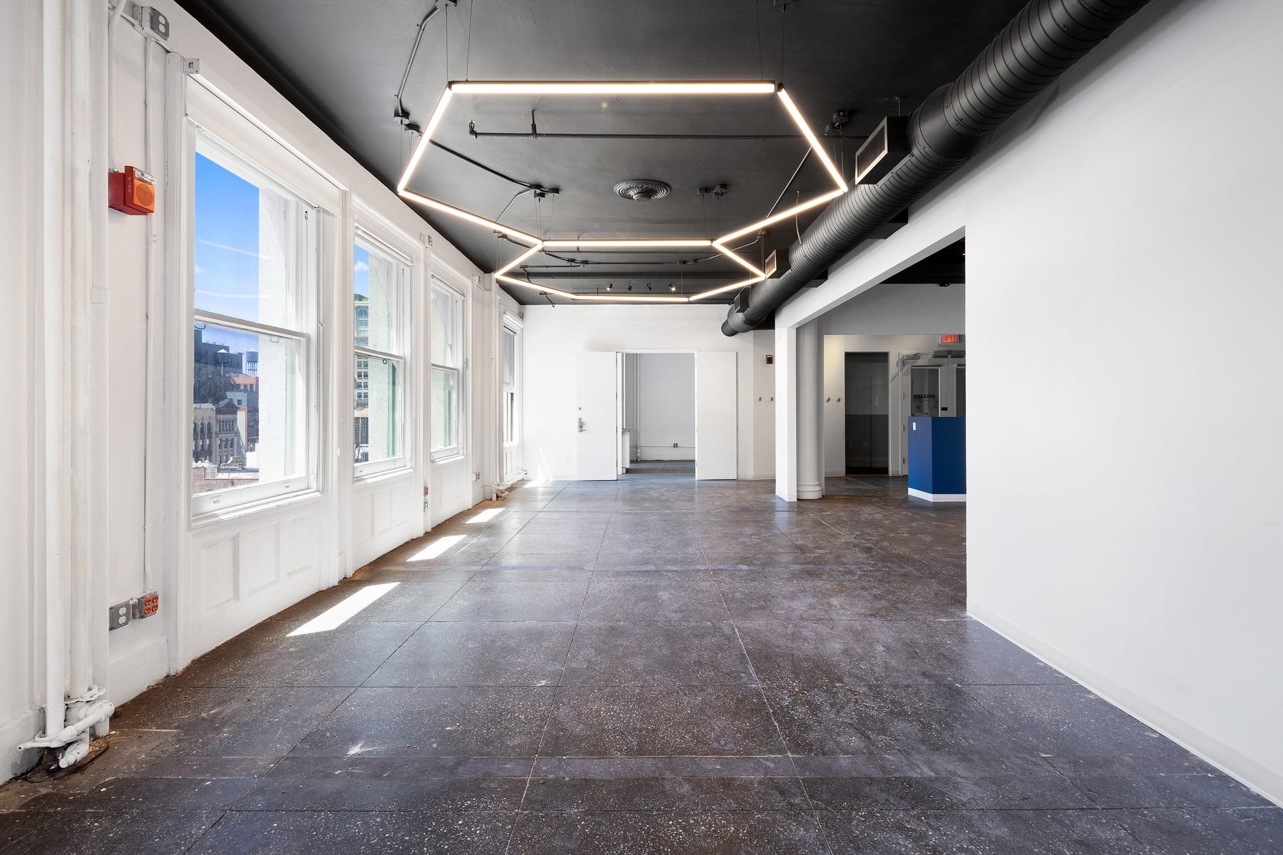 An interior real estate and architectural photo using HDR bracketing in New York City for an Amazon office space