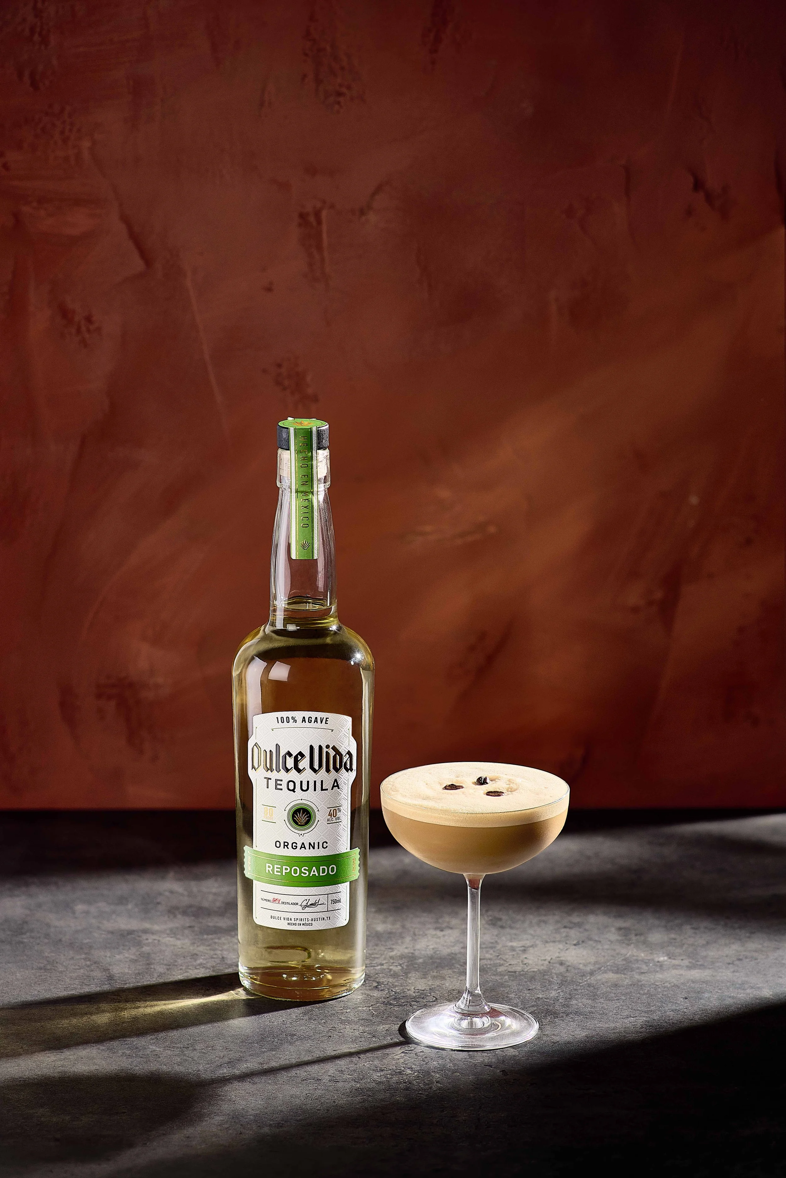 A commercial lifestyle and product photoshoot in Austin, TX for a new label and packaging design launch for the tequila alcohol brand Dulce Vida.