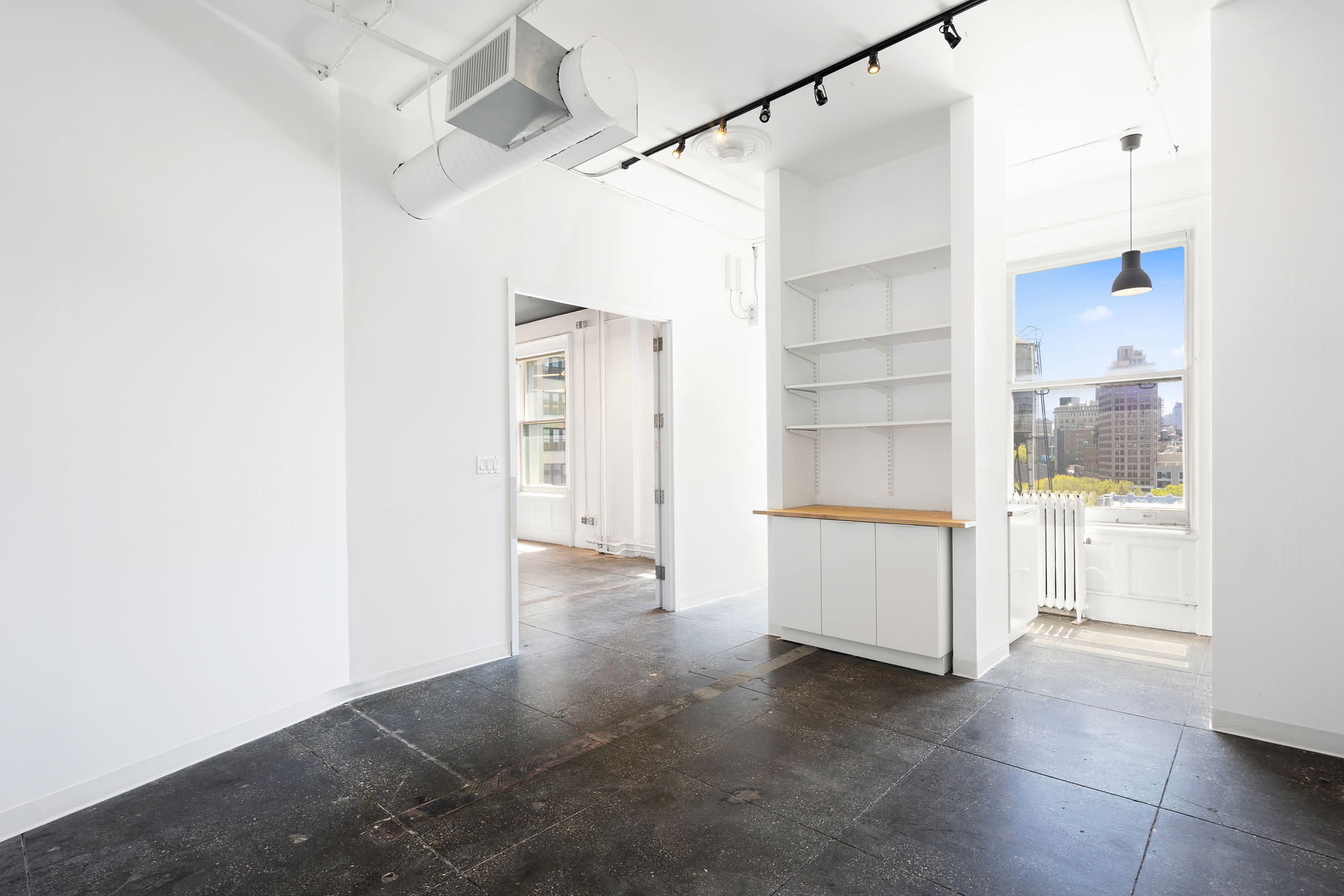 An interior real estate and architectural photo using HDR bracketing in New York City for an Amazon office space