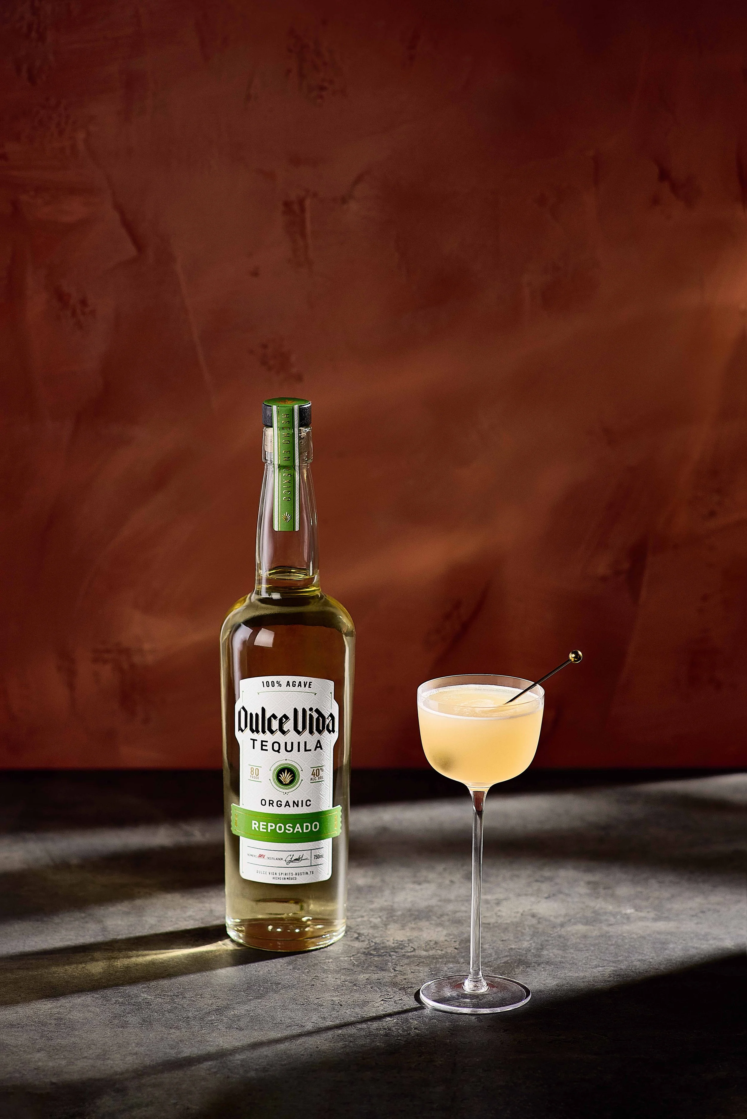 A commercial lifestyle and product photoshoot in Austin, TX for a new label and packaging design launch for the tequila alcohol brand Dulce Vida.