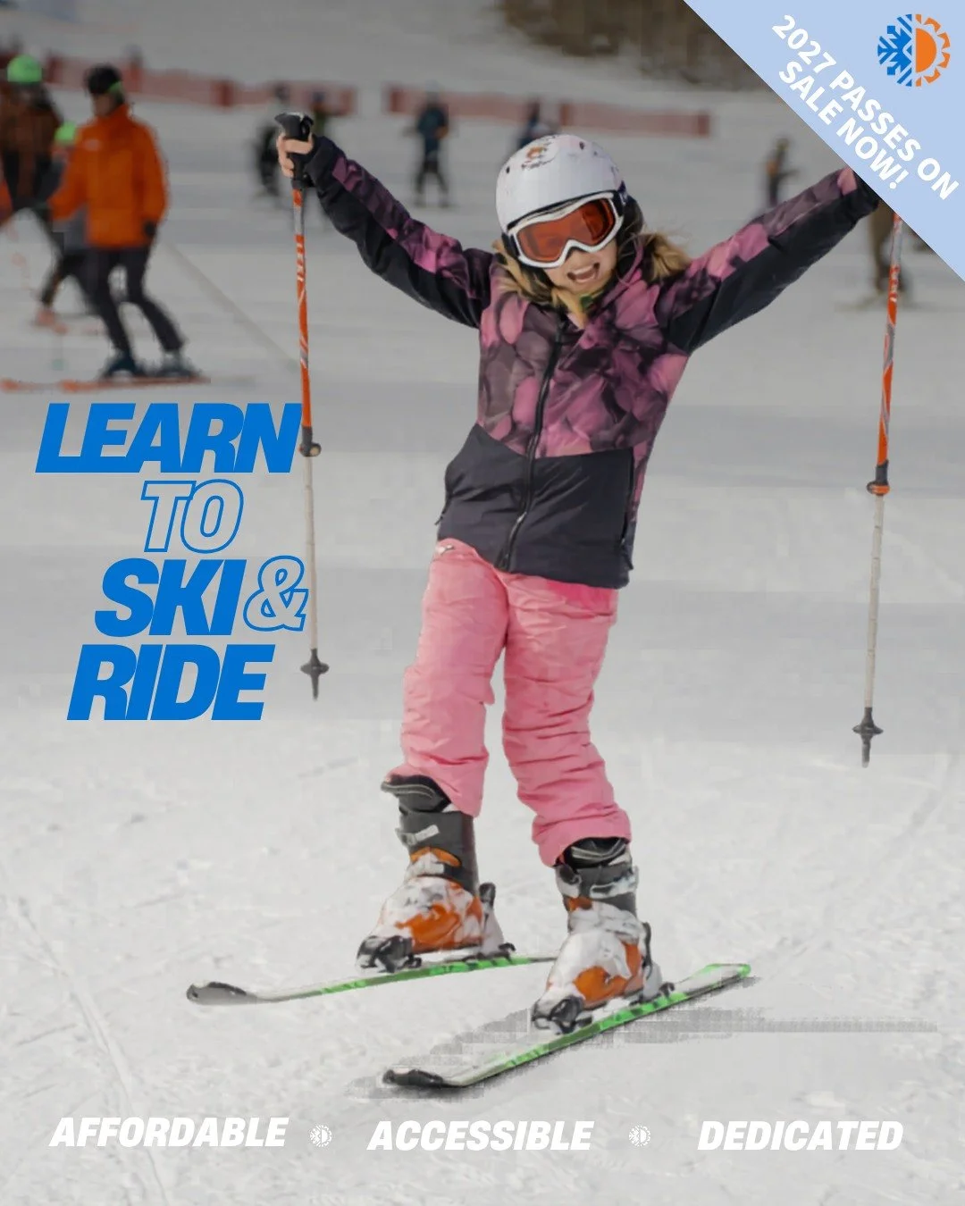 This is your reminder that our 2027 Learn to Ski and Ride Passes are on sale now! Plan ahead for the winter season and buy yours before May 31st to get a FREERIDE pass included in your purchase ($459 value). FREERIDE passes get you access to 30 addit