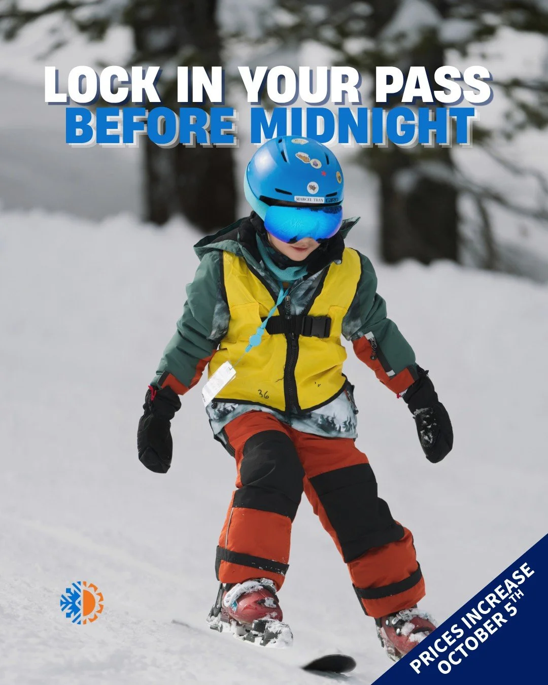 Lock in your 2027 Learn to Ski and Ride Pass before MIDNIGHT to get the best deal of the season! AND our sponsorship application is now live, apply now at the link in our bio. Financial aid is available to those who qualify, based on pre-established 