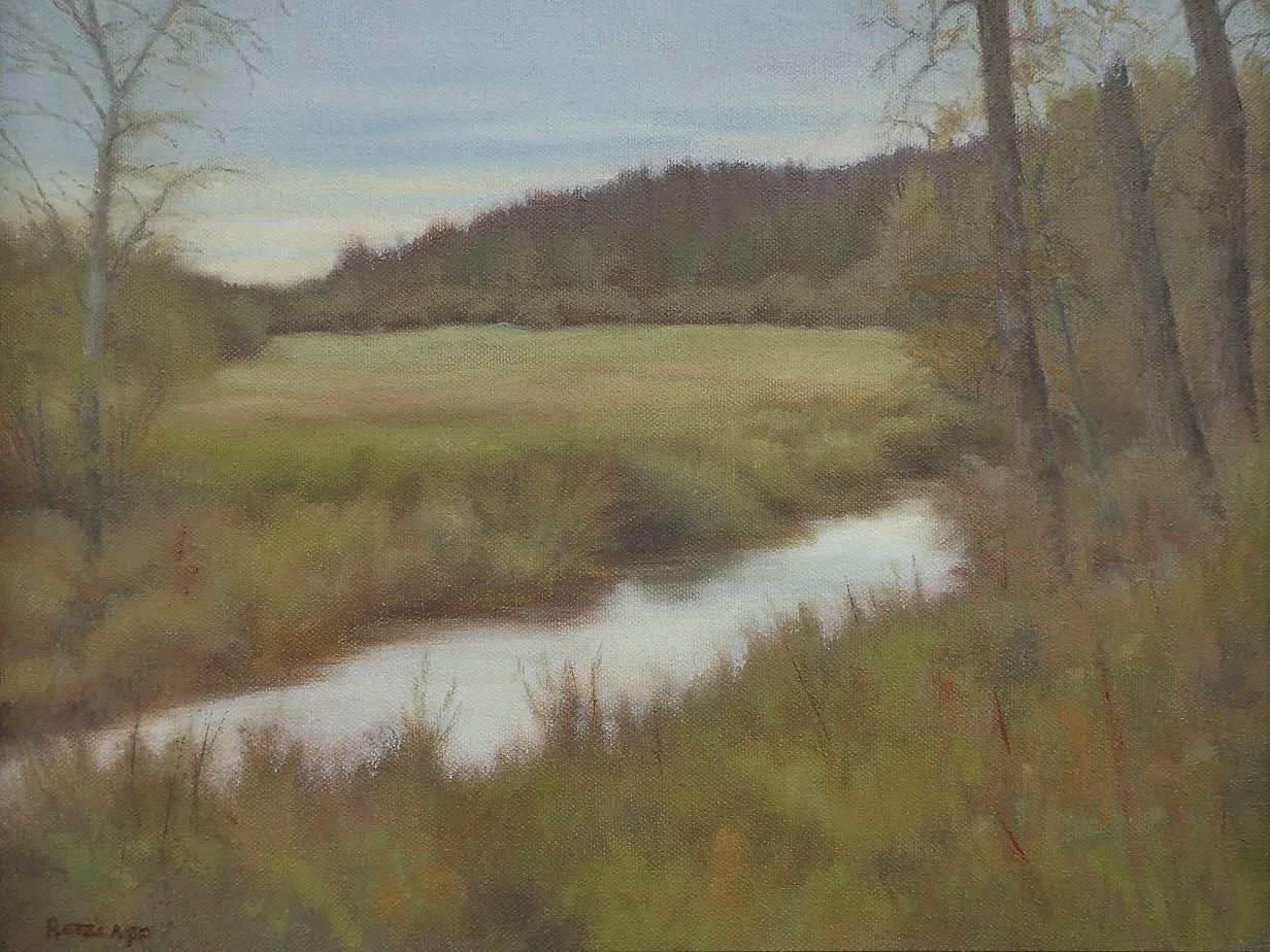 "Water Meadow, Daybreak", Creston BC - oil on canvas 11 x 14 - $560 framed