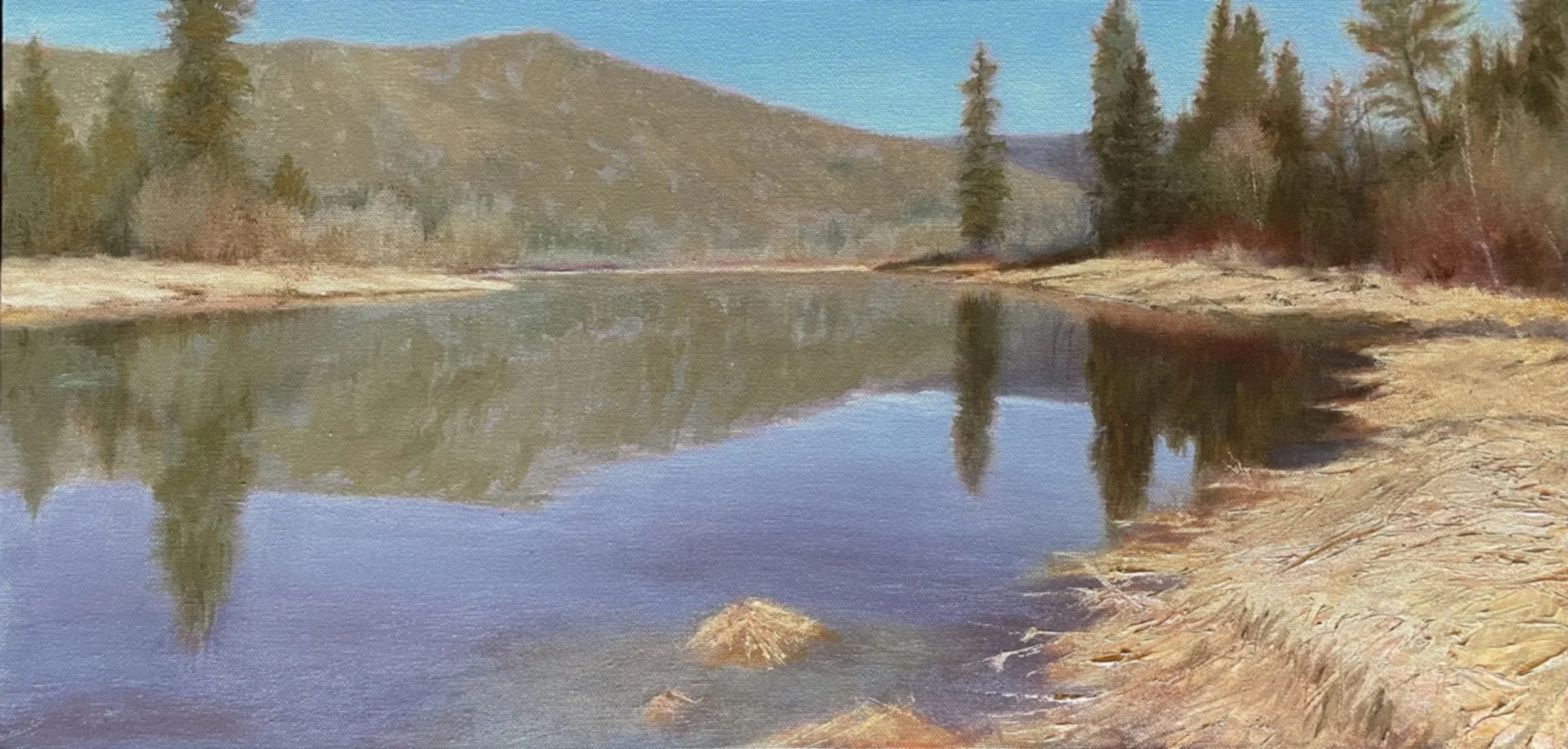 "Oxbow, Grand Forks" - oil on canvas 12 x 24 - $550 SOLD