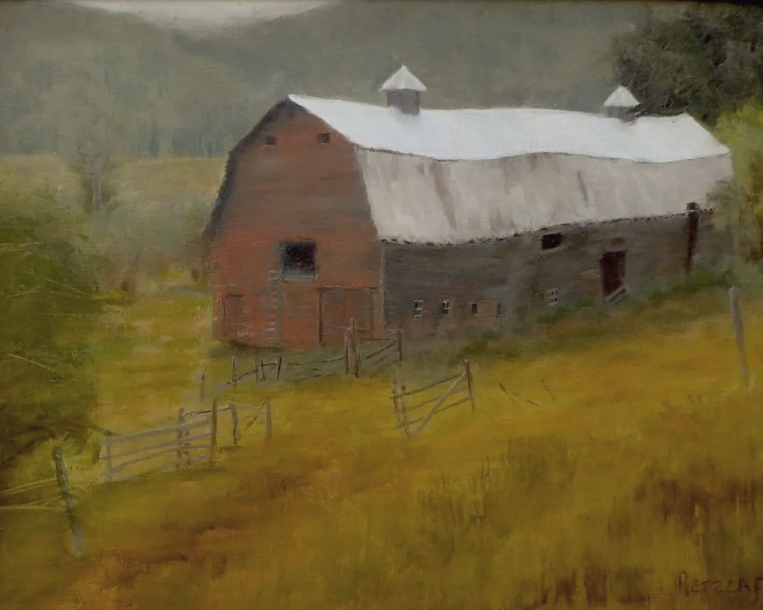 "Settling In" oil on panel 12 x 16 - $475 framed