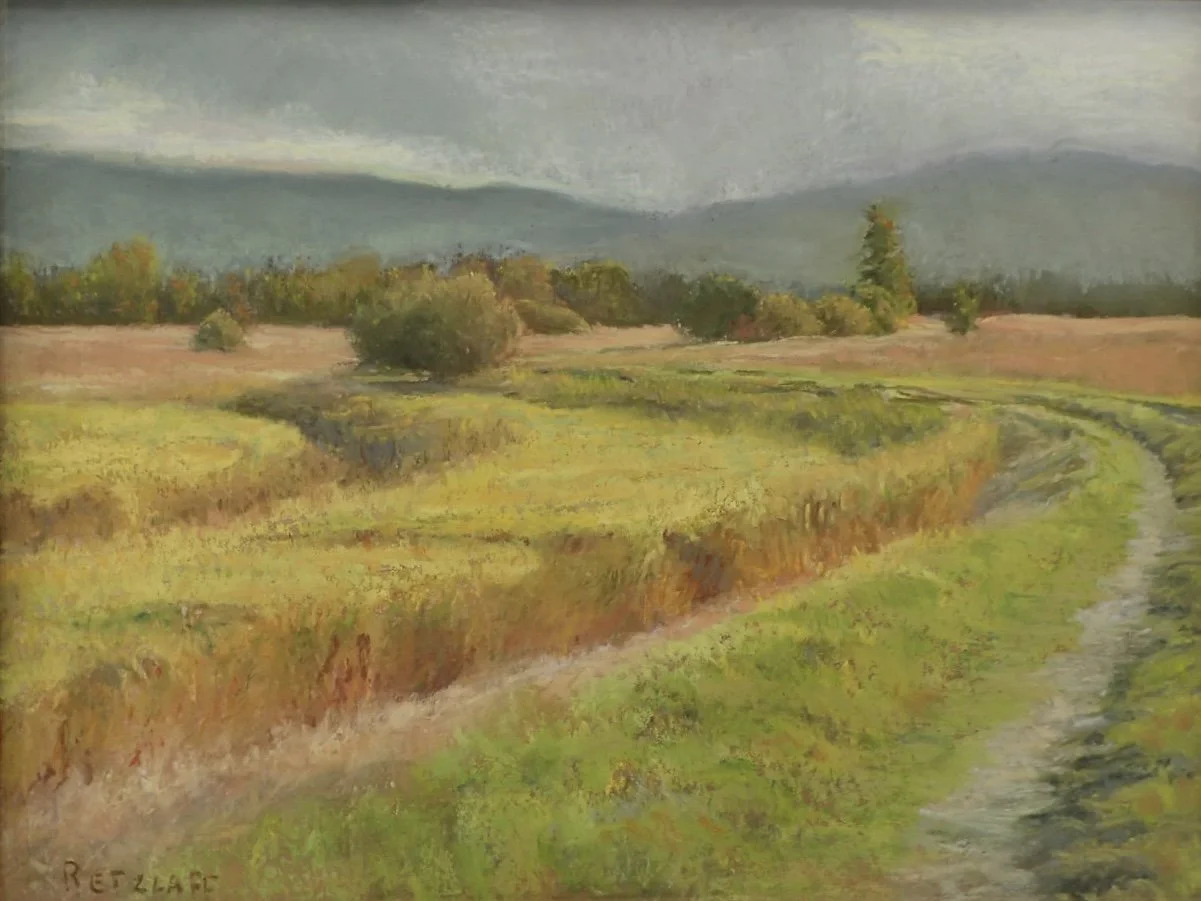 "Light Show I [study]" - Creston BC - pastel on sanded paper 9 x 12 - $300 framed