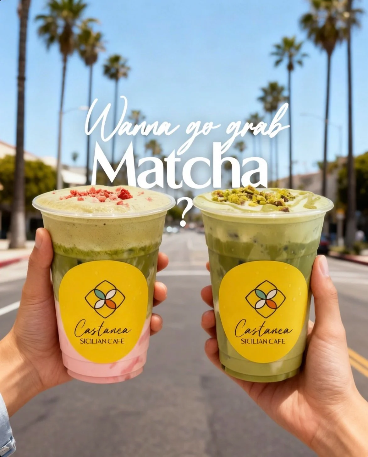 Our new client @castanea.cafe NEWLY LAUNCHED: MATCHA!🍵 🩷💚✨ Italian Style 🇮🇹☕️☀️ Due to popular request by our Beverly Hills Community, Founders Nando &amp; Rose have launched their own Sicilian take on matcha in LA! ✨IT&rsquo;S THE LATEST OBSESS
