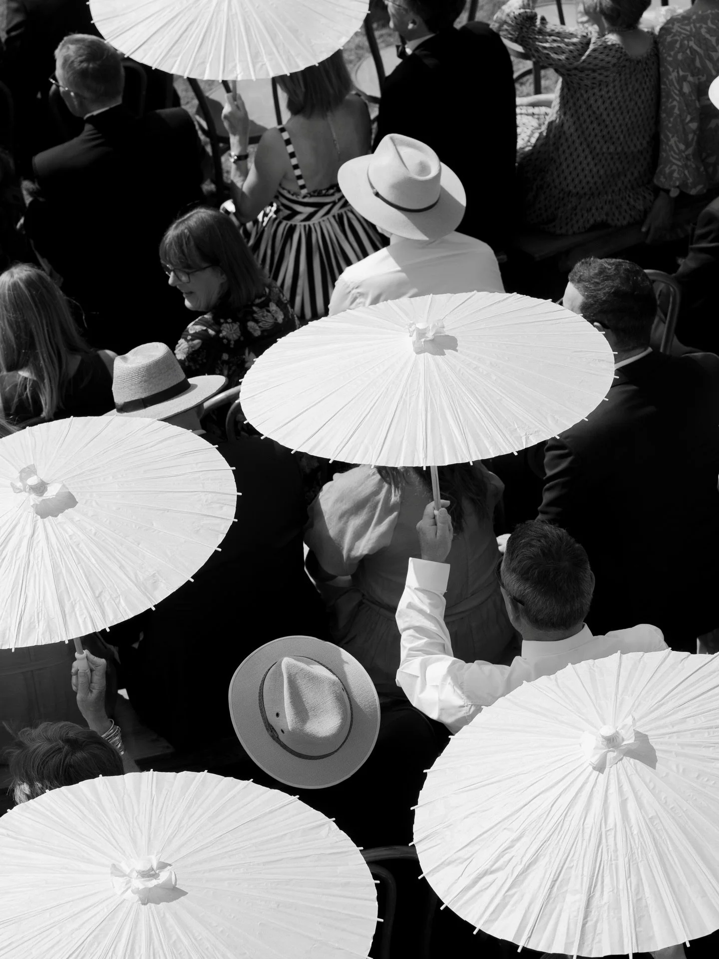 If you&rsquo;re planning a wedding in summer consider getting parasols for your guests to protect them from the sun and heat stroke. If you don&rsquo;t want them in photos as you walk down the aisle just ask your celebrant to mention popping them awa