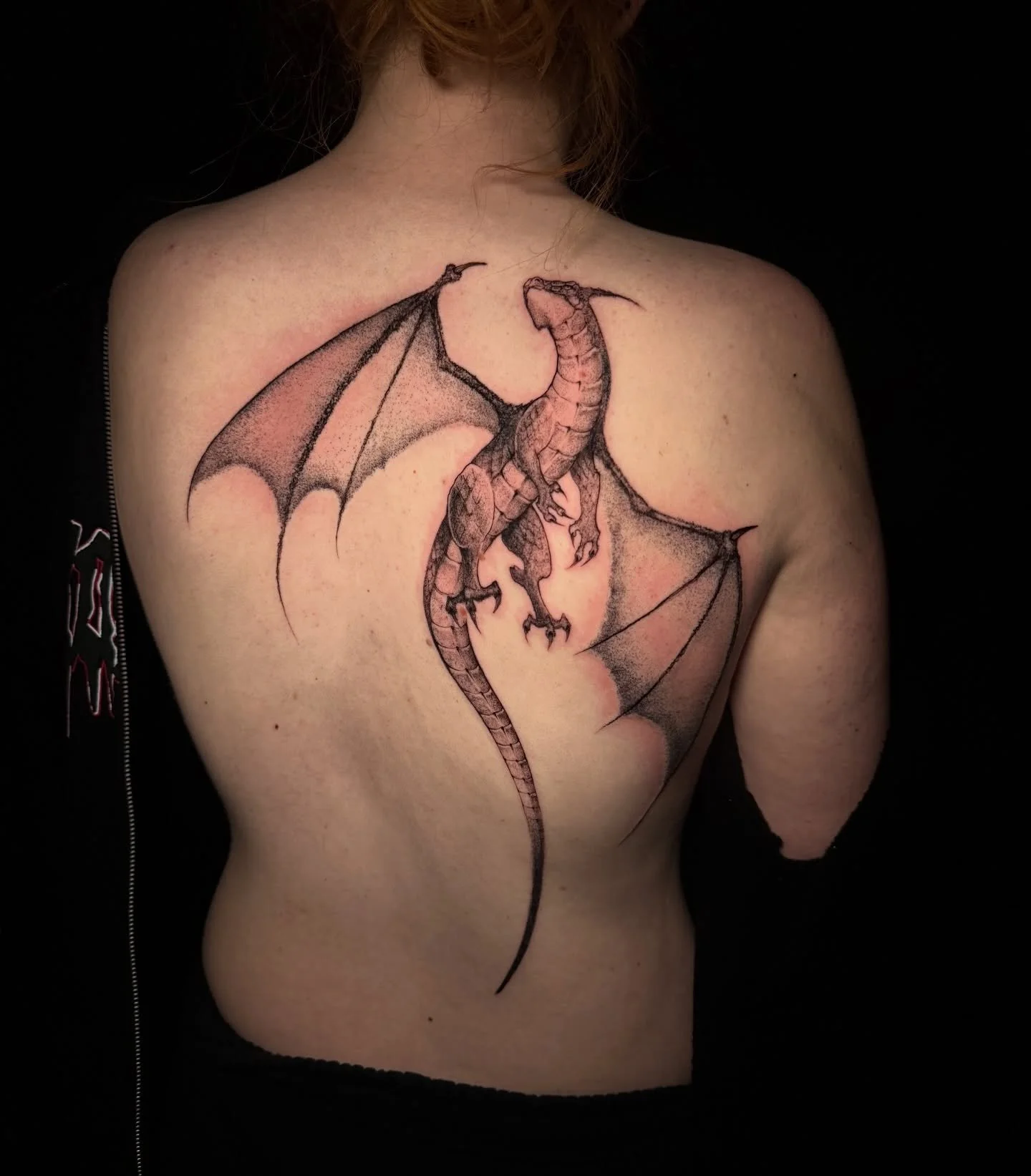 Dragon from a few weeks ago, I love doing large scale tattoos on the back it&rsquo;s such a nice area to do a larger tattoo that will set you apart from everyone else. thanks for looking !🖤🐉