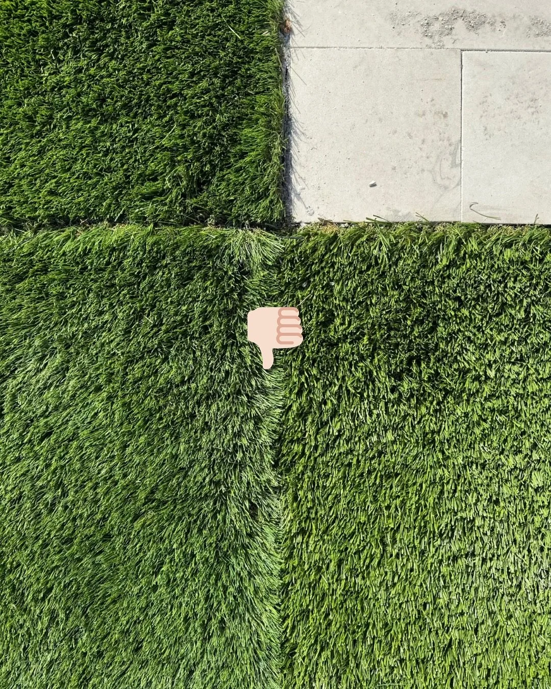 Not all turf is created equal. ❌ And by created, we mean installed. Get yourself a pro and spare yourself the trouble of having to fix this first photo&hellip; We&rsquo;re going straight to 👍🏼 and beautiful the first time around!