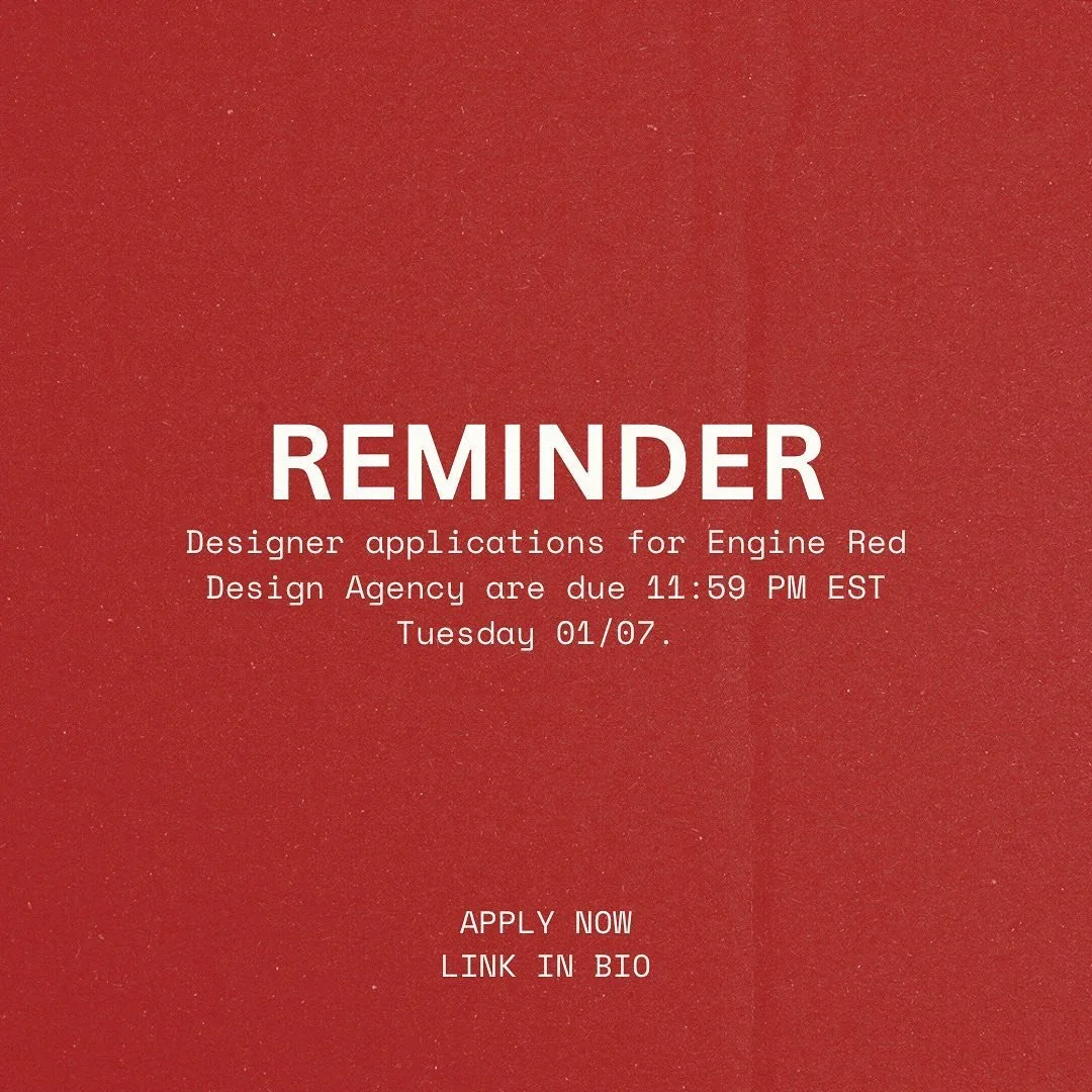 Red alert 🚨: Designer applications are due soon! Don&rsquo;t miss your chance- apply by 11:59 PM EST 01/07. 🔥