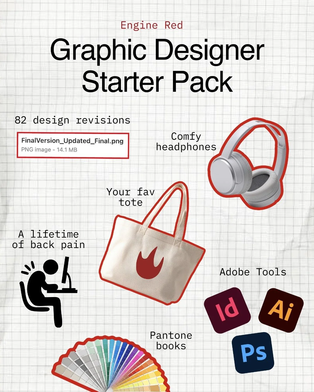 Every creative has their essentials &mdash; here are ours. 💻☕️

Do any of these starter packs hit too close to home? 👀💥

 #northeastern #design #designer #designing #designlife #designinspo #starterpacks #starterpacksmeme #contentcreator #graphicd