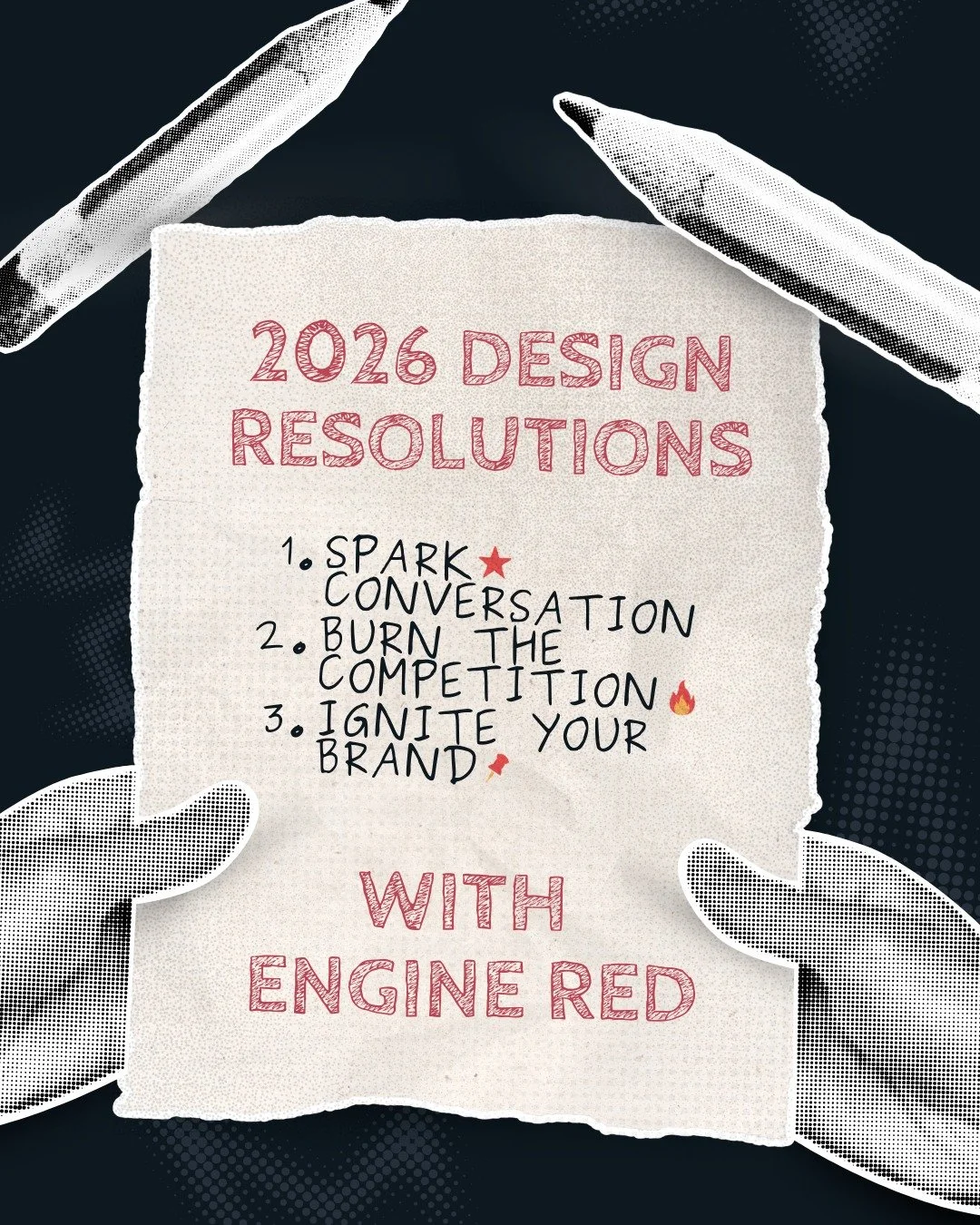 The hottest resolutions you won't want to give up 😌

Learn how to achieve your brand goals this year at enginereddesignagency.com ❤️&zwj;🔥

#northeastern #red #enginered #designinspo #design #neu #branding #hot #designagency #designinspiration #bra