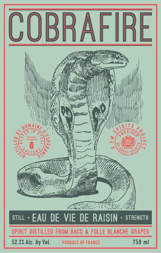 Cobrafire Eau De Vie de Raisin front label