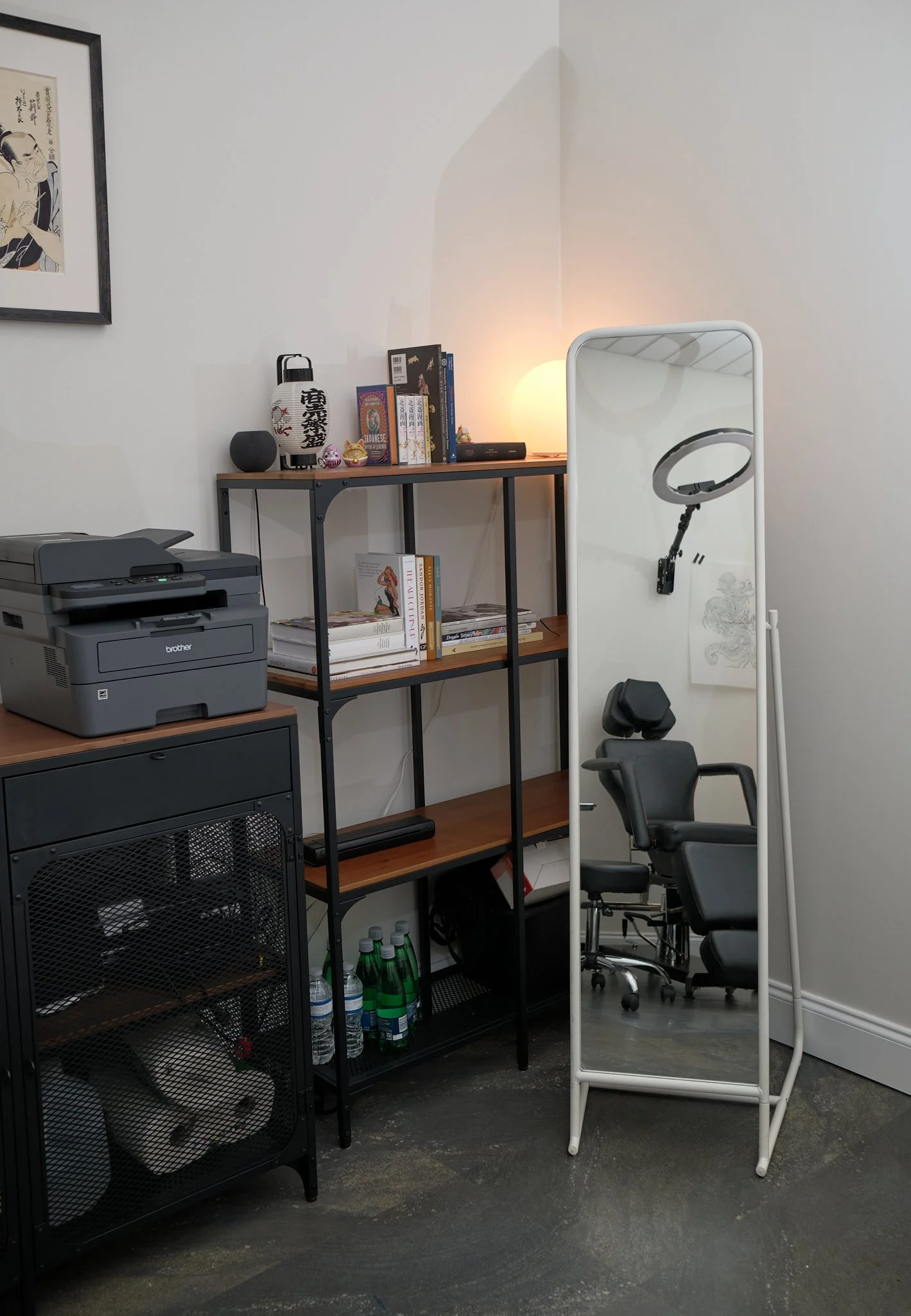 Inside of Angelina Kaduk's private tattoo studio