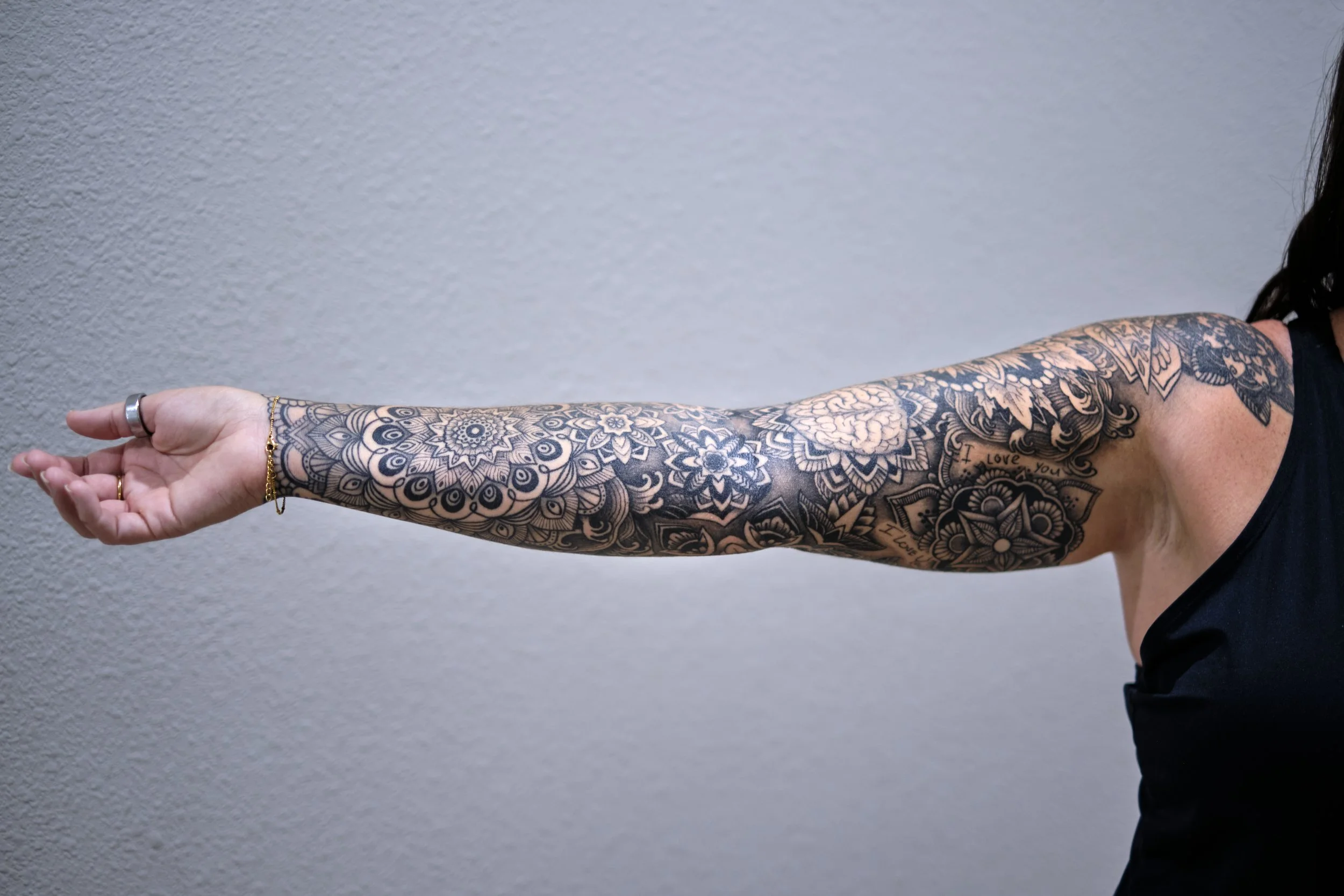 Full mandala arm sleeve tattoo