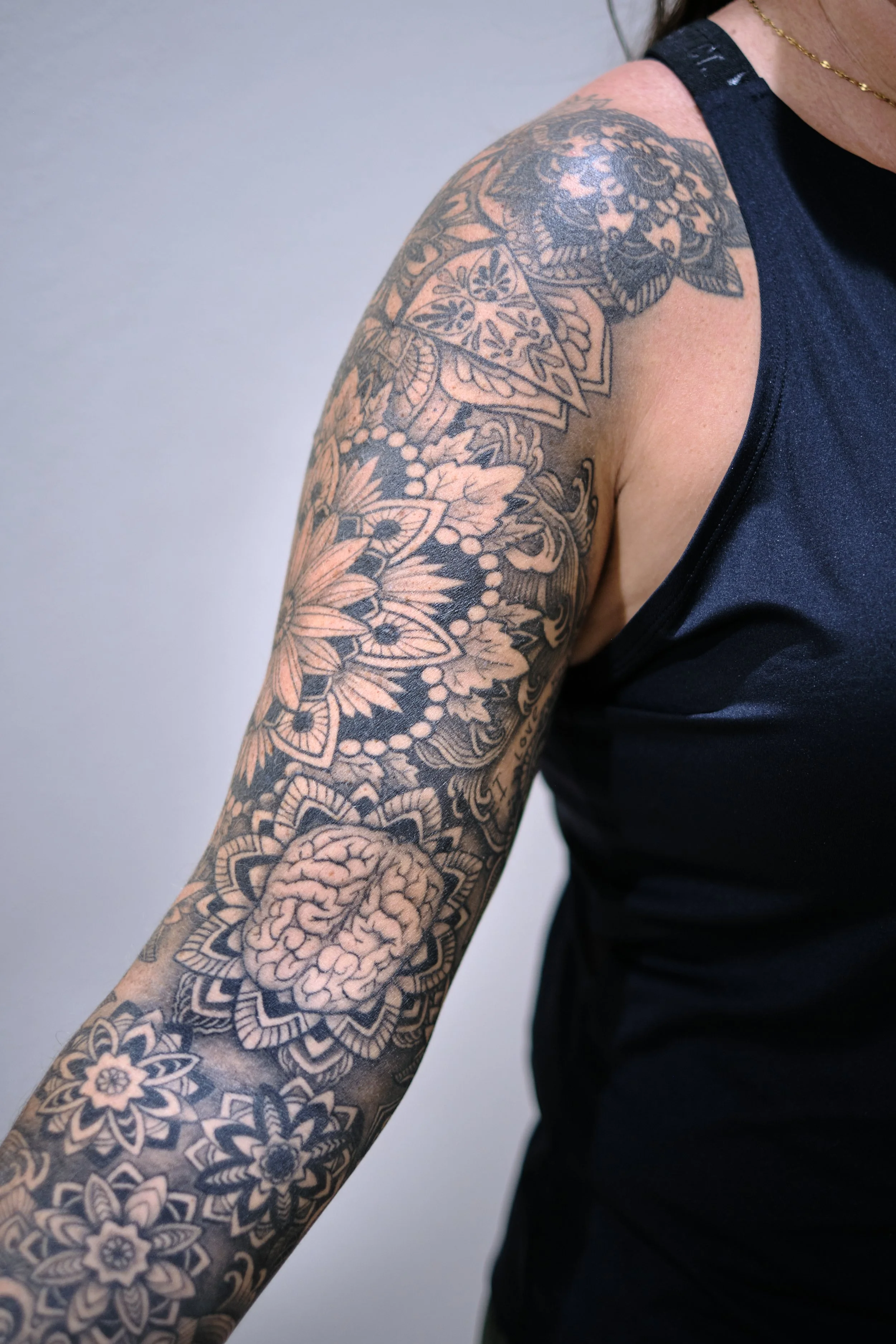 Full mandala arm sleeve tattoo