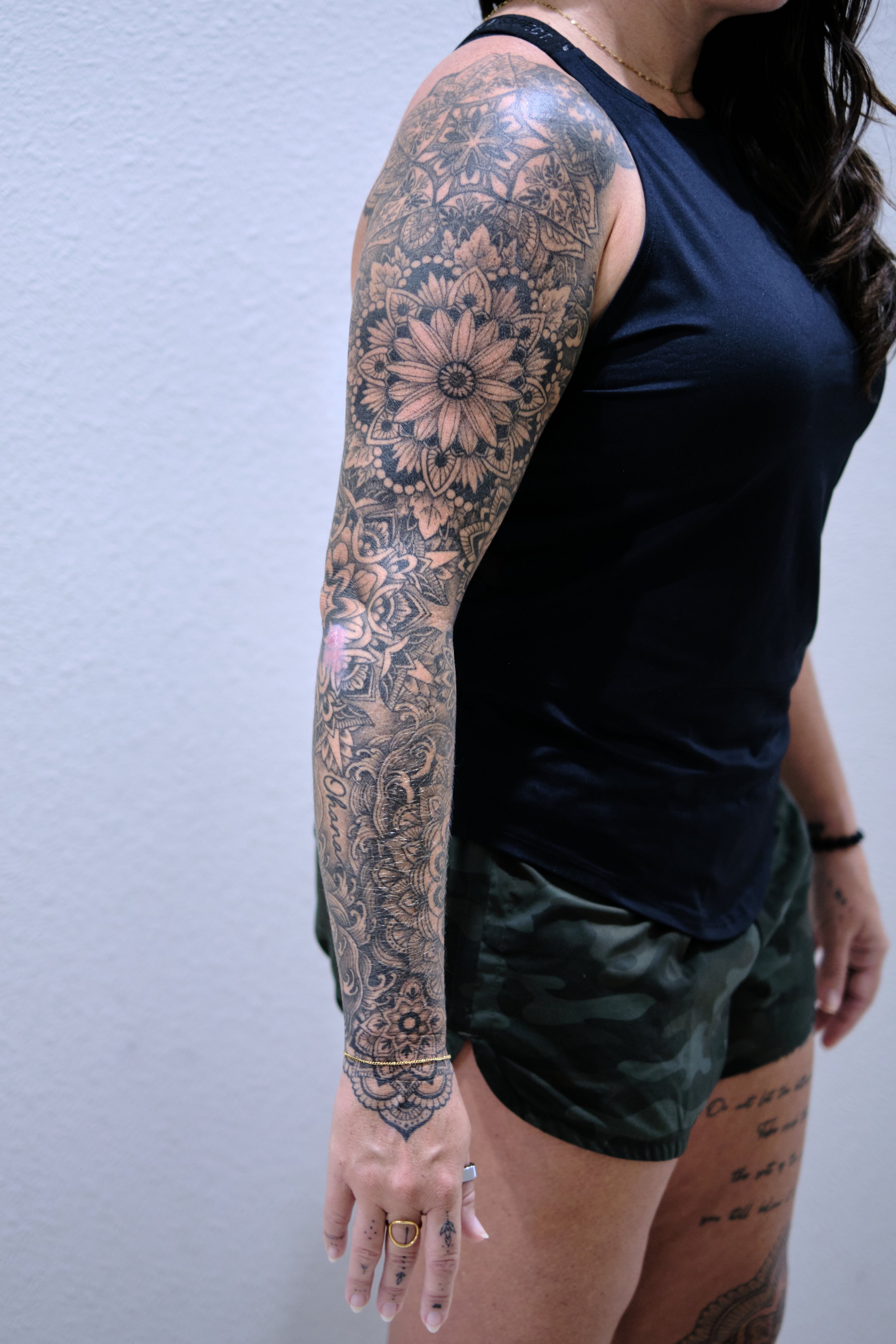 Full mandala arm sleeve tattoo