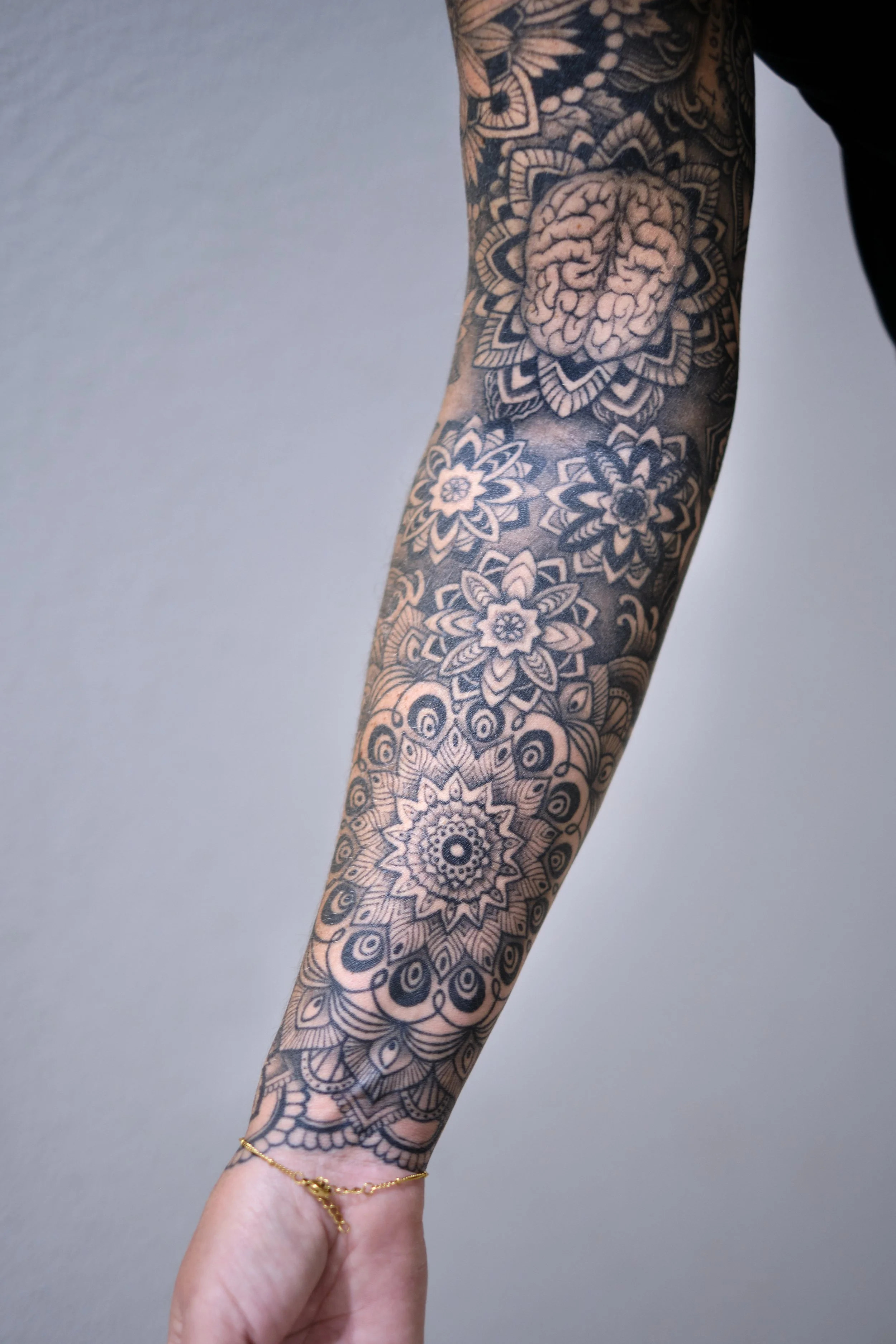 Full mandala arm sleeve tattoo