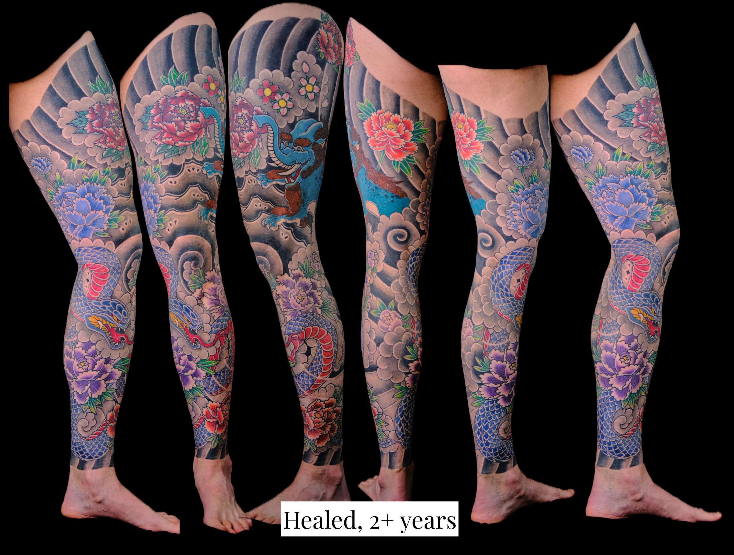 Japanese leg sleeve, 2+ years healed