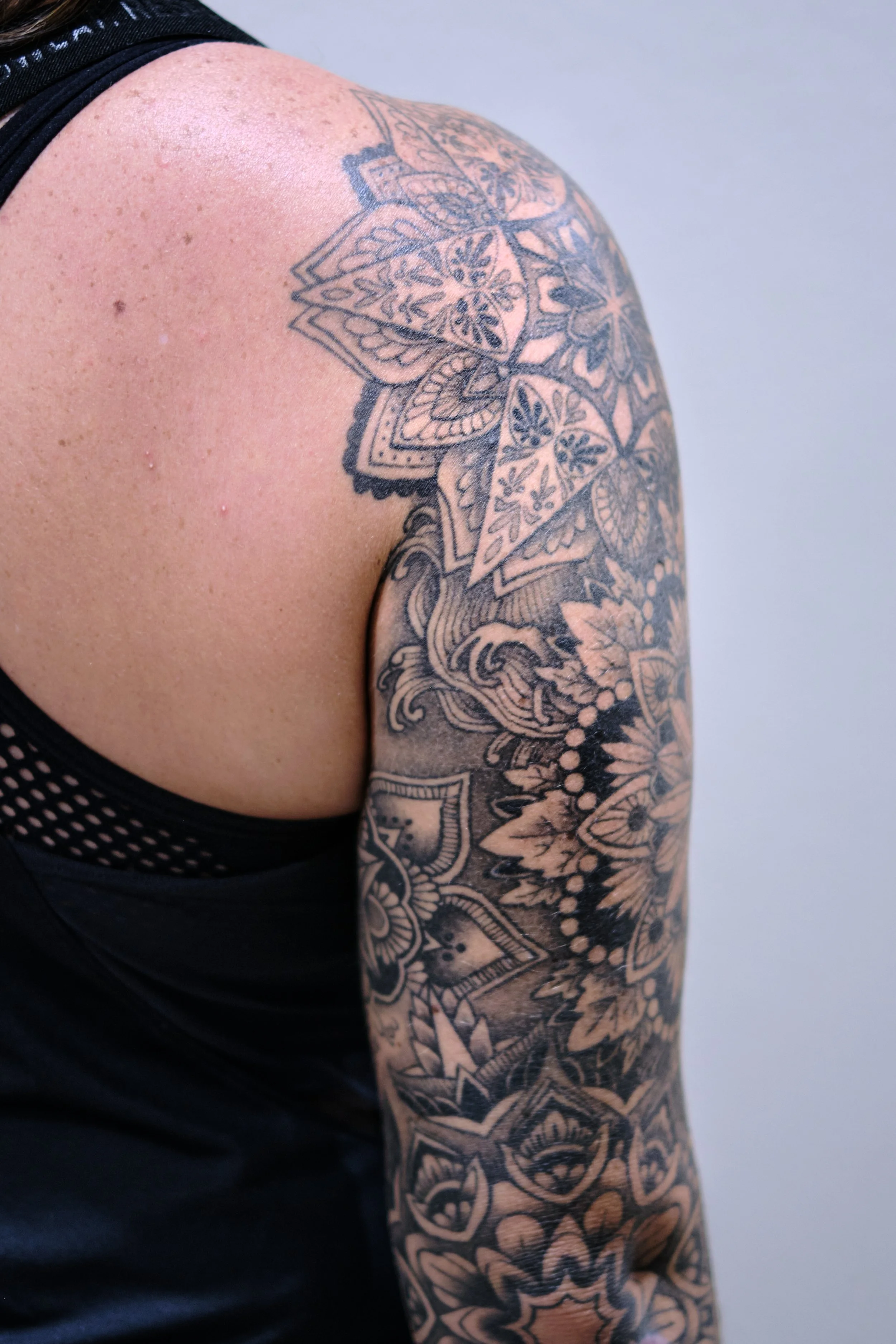 Full mandala arm sleeve tattoo