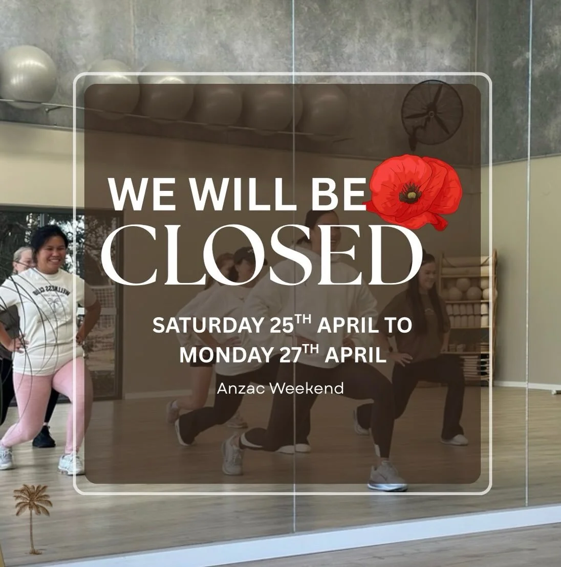 ANZAC Day Closure 🌺
We&rsquo;ll be closed from Saturday 25th to Monday 28th as we take time to honour and remember our ANZACs.
All classes will be paused, including Yoga Bros, but we invite you to join us for a special sunrise gathering at Toowoon B