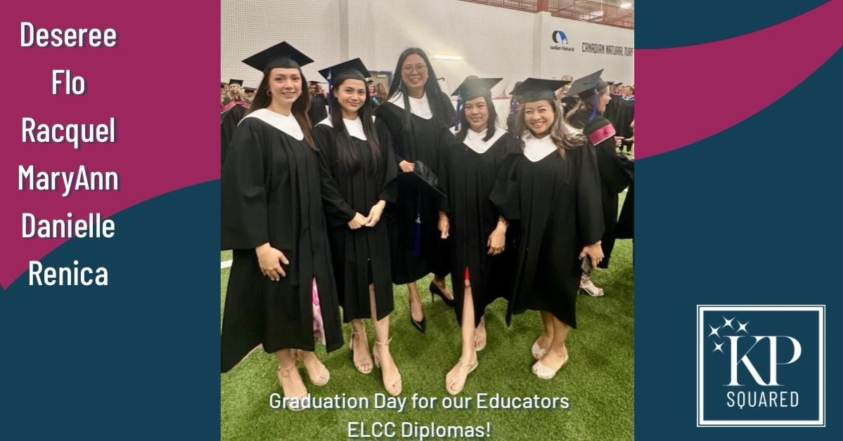 🎓 Congratulations to Our Amazing Educators! 🎓

Yesterday marked an incredible milestone as several members of our KPSquared team proudly received their Early Learning and Child Care (ELCC) Diplomas.

We are beyond proud of the dedication, persevera