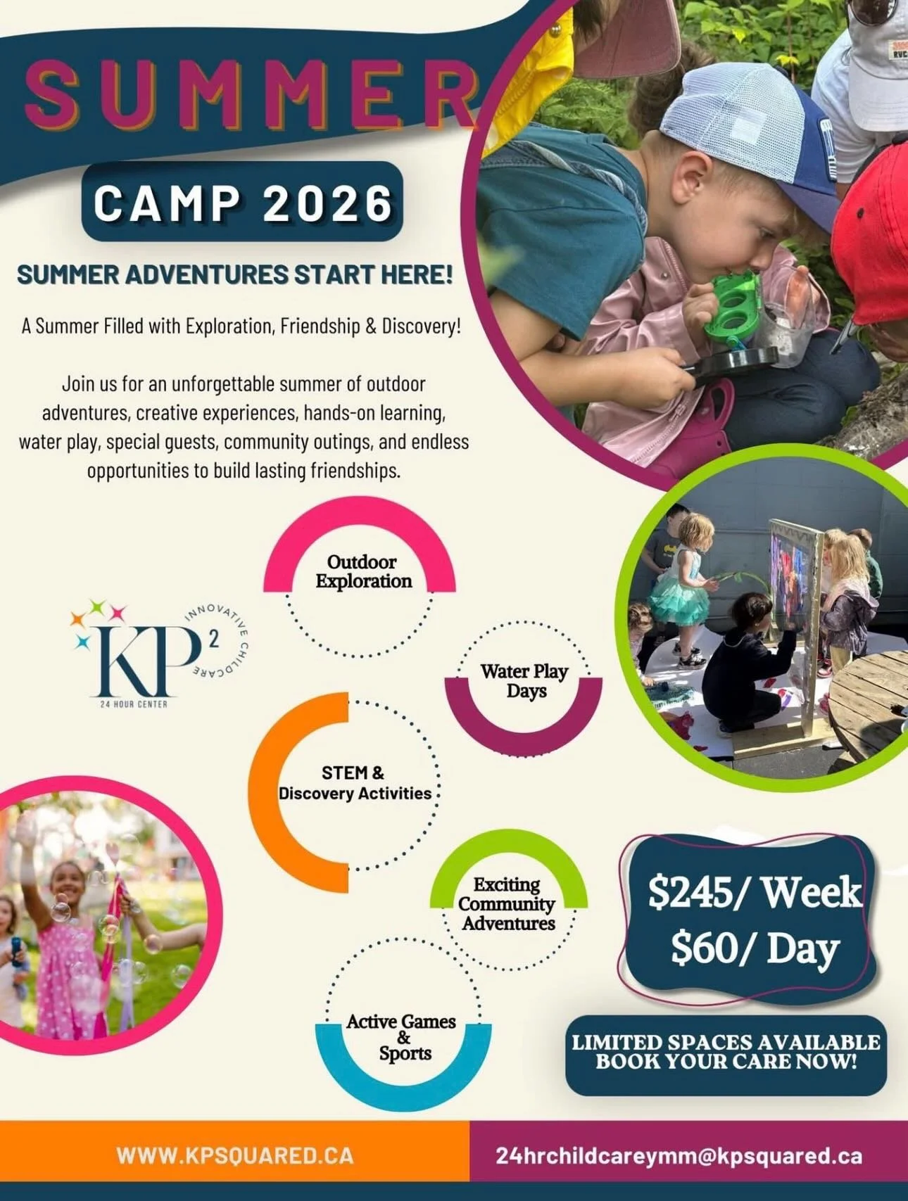 ☀️🌿 KPSquared Summer Camp is Here! 🌿☀️

A summer filled with exploration, friendship, and discovery awaits!

Join us at the 24hr location, and Crowsnest Pass for an unforgettable summer packed with:

💦 Water play adventures
🌲 Outdoor exploration
