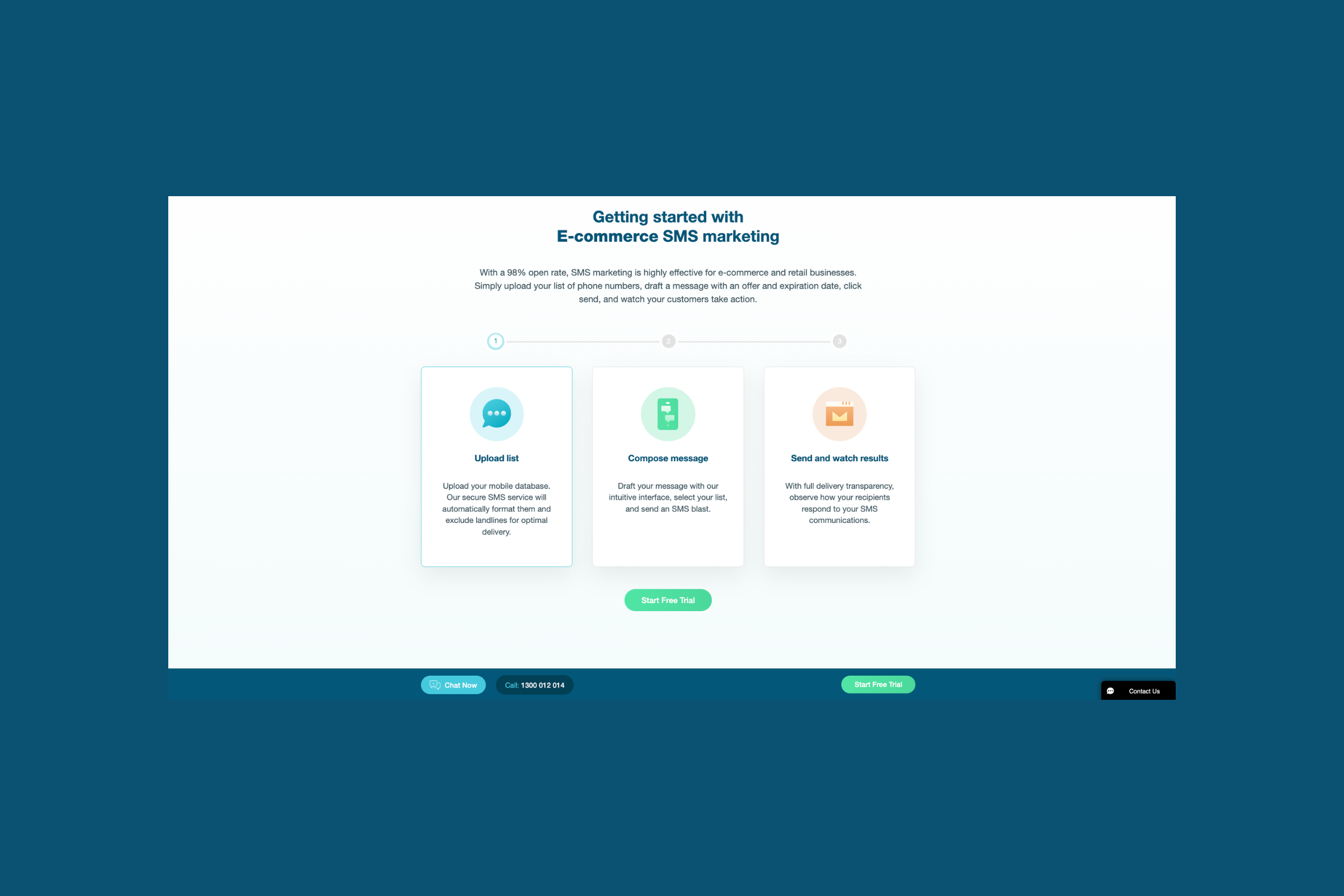 Example of a section on the e-commerce page