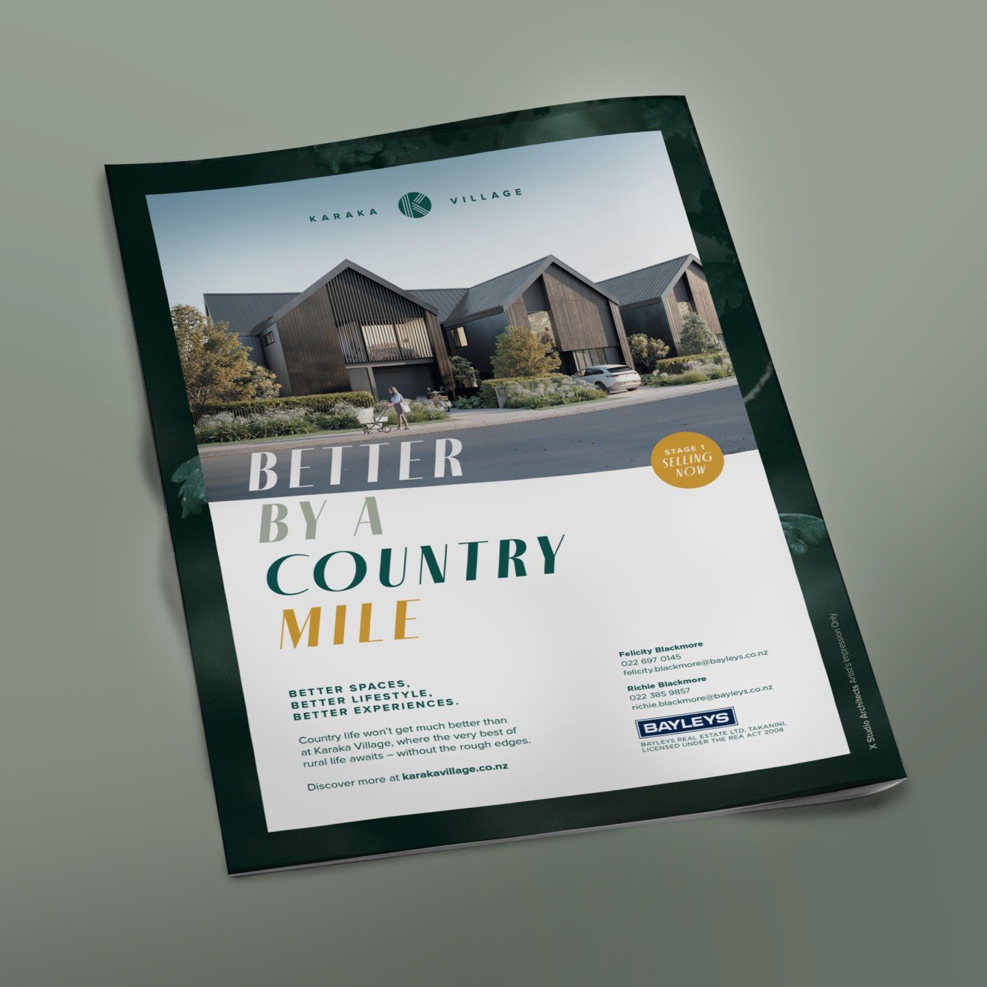 1/3 Karaka Village &ndash; better by a country mile. When Mount Deluxe were approached to brand Karaka Village, an 81-hectare Auckland housing development complete with a working farm, I was brought on board to aid in capturing its unique properties 