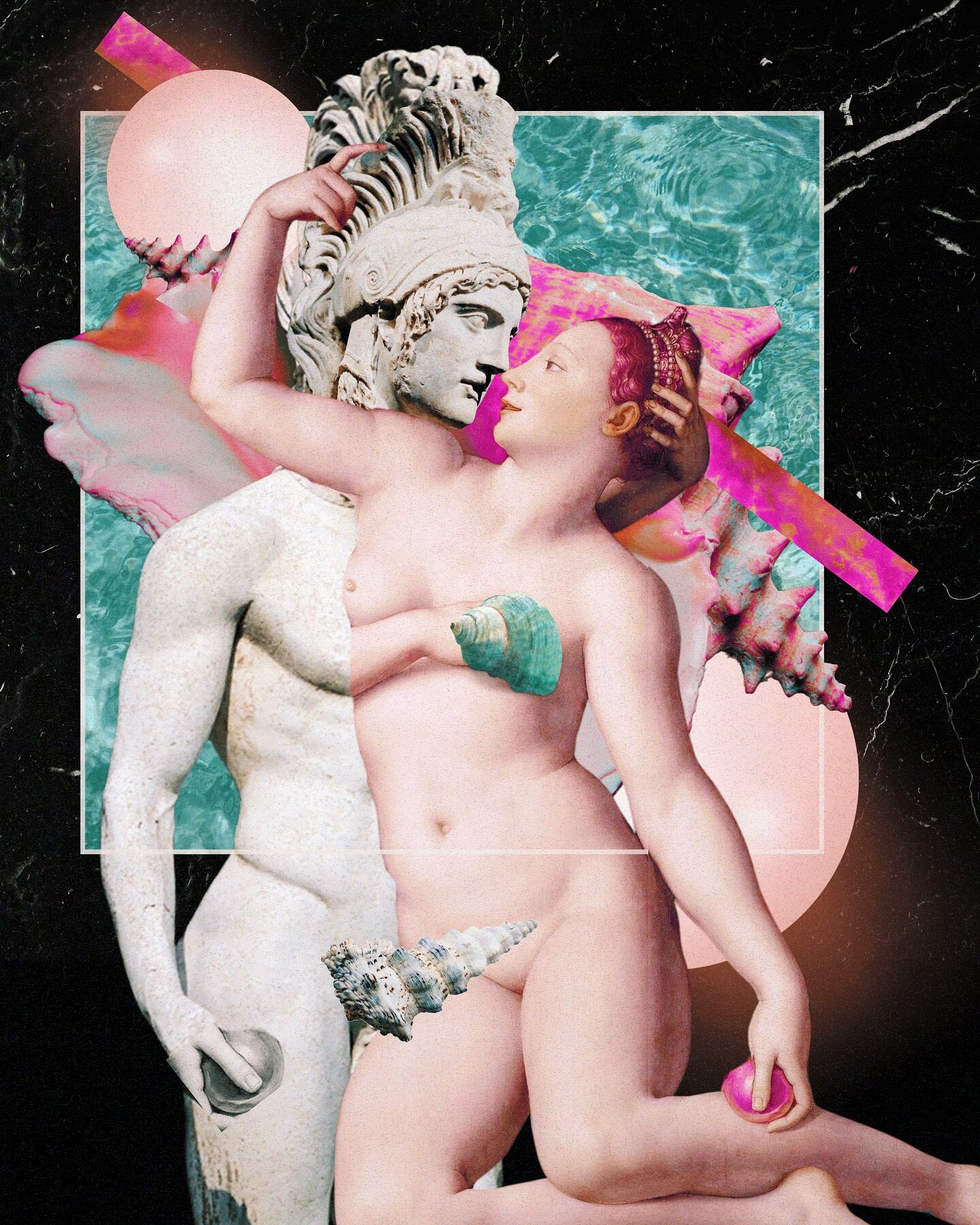 Aphrodite &amp; Ares; digital collage