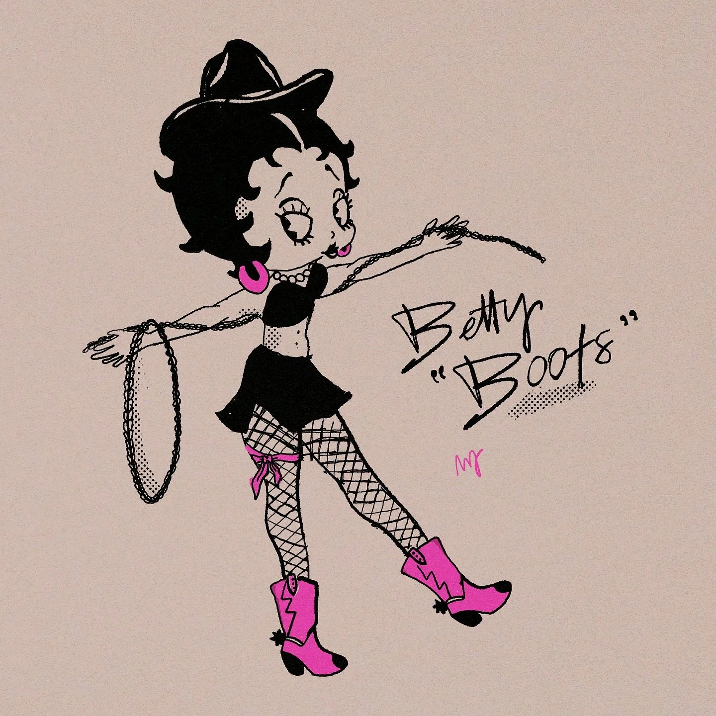 Inktober Day 3: BOOTS
&bull;
&bull;
&bull;
 #inktober #inktober2024 #drawing #illustration #cowgirl #bettyboop