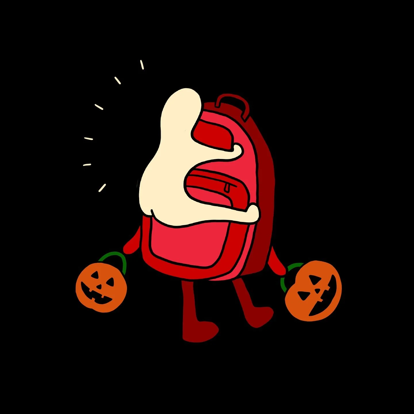 Happy spooky season everyone! Here&rsquo;s an #illustration from last year from @inktober 🎃 👻 Prompt was backpack 🎒