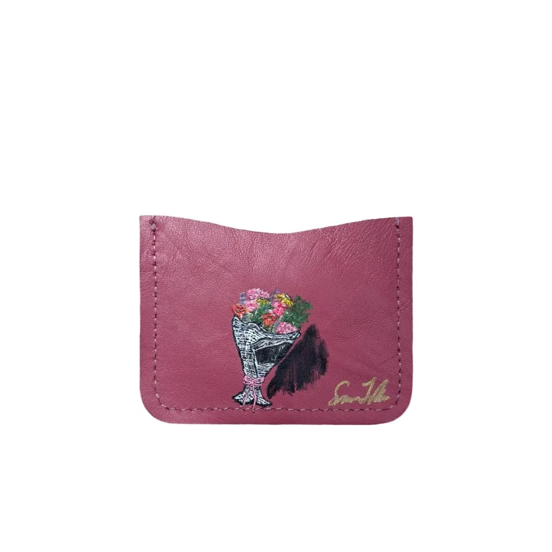 “A bouquet for you” Painted Cardholder