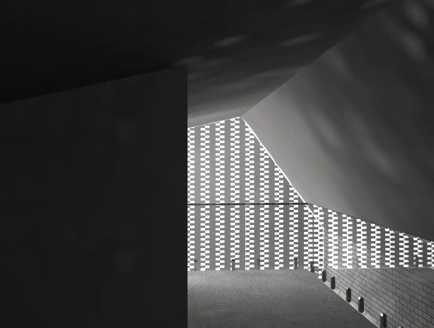 IRN201 - Sunlight Portal Suite 

Interior views highlighting light and shadows from the perforated brick wall. 

Revit.