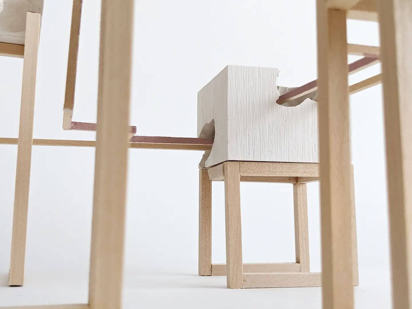 IRD200 - Scaffold and Structure.

Basswood dowels supporting plaster blocks.