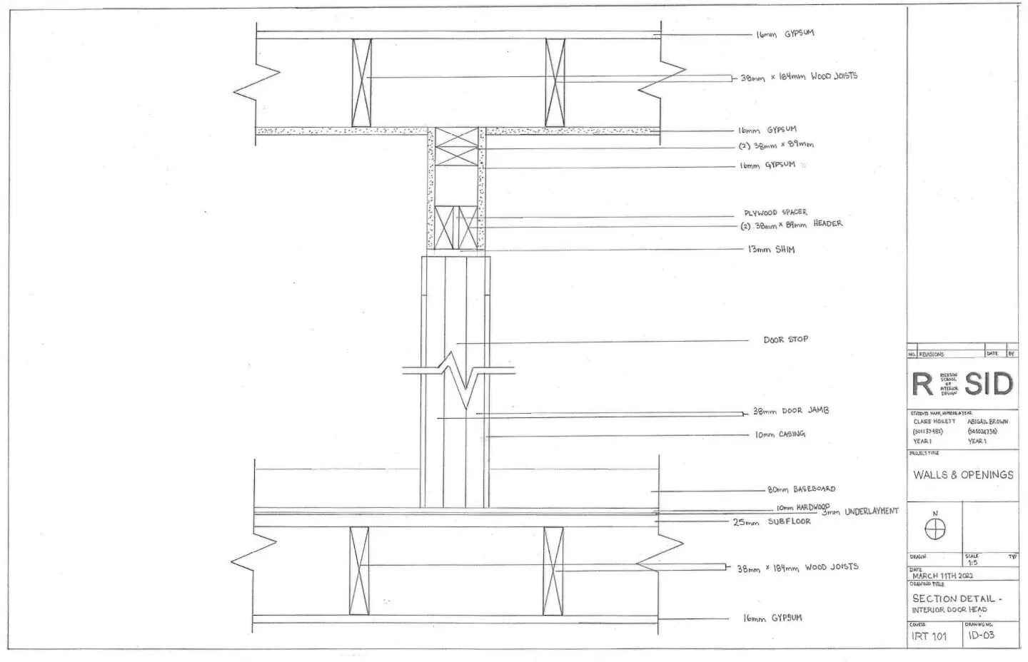 IRT101 - Walls and Openings.

Graphite on Vellum. 11&quot;x17&quot;